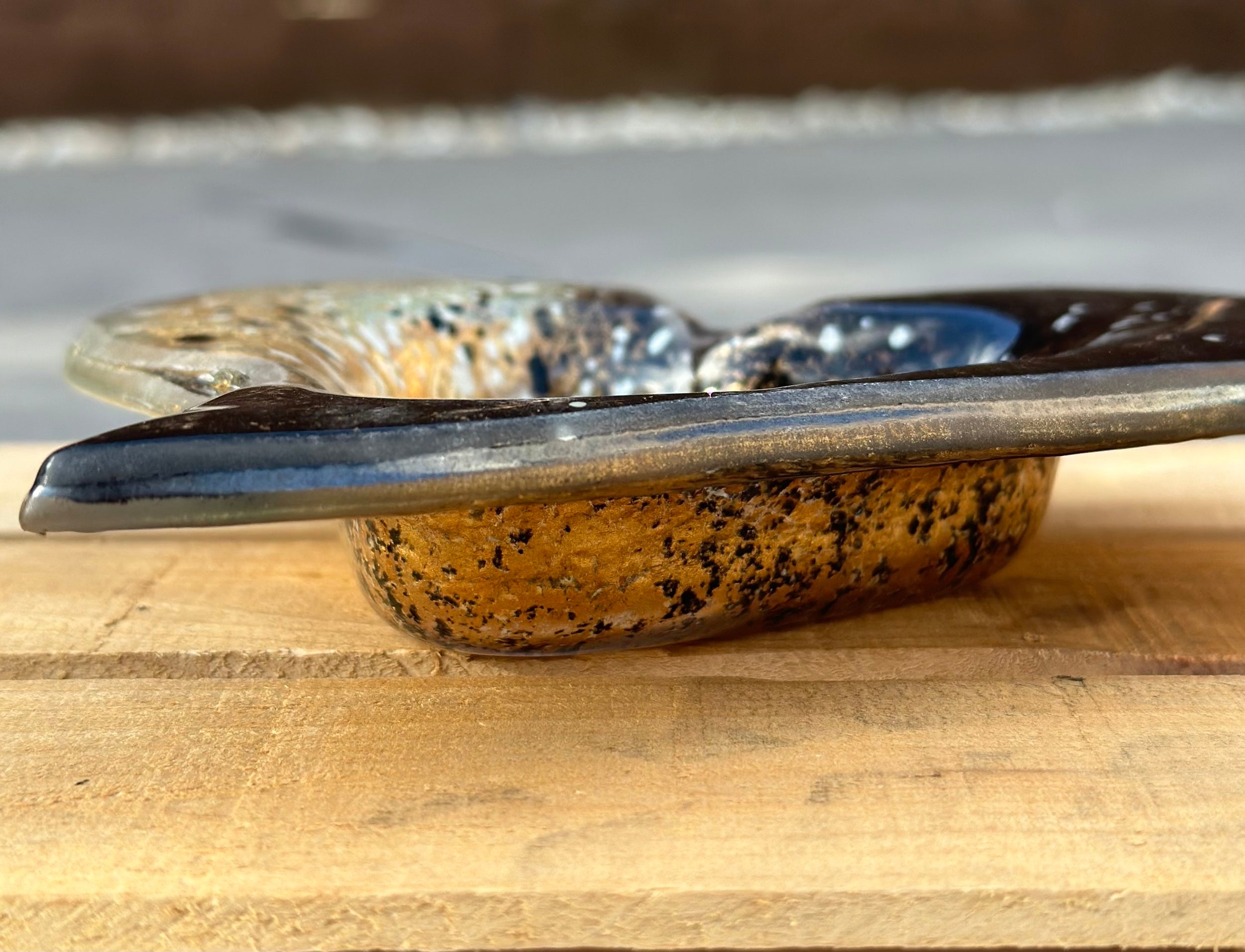 Black & Gold Heart Tealight Dish