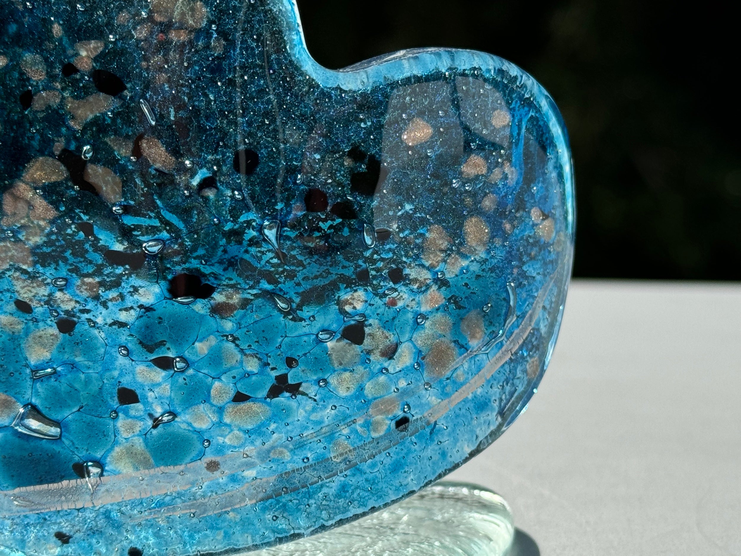 Blue & Platinum Heart Shaped Tealight Holder