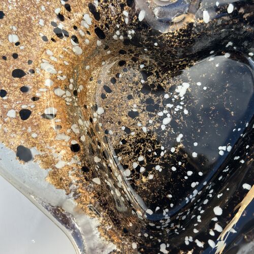 Black & Gold Heart Tealight Dish