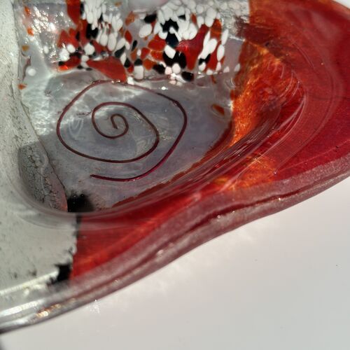 Artemis Red & White Heart Tealight Dish