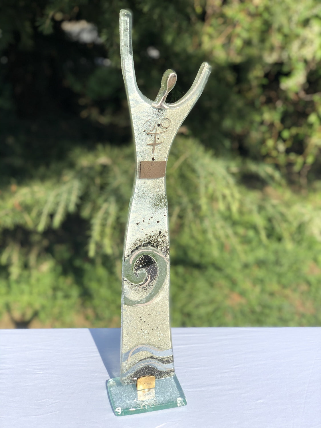Fused Glass Statue - Platinum