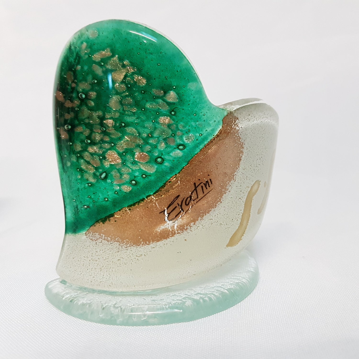 Thira Green Heart Shaped Tealight Holder