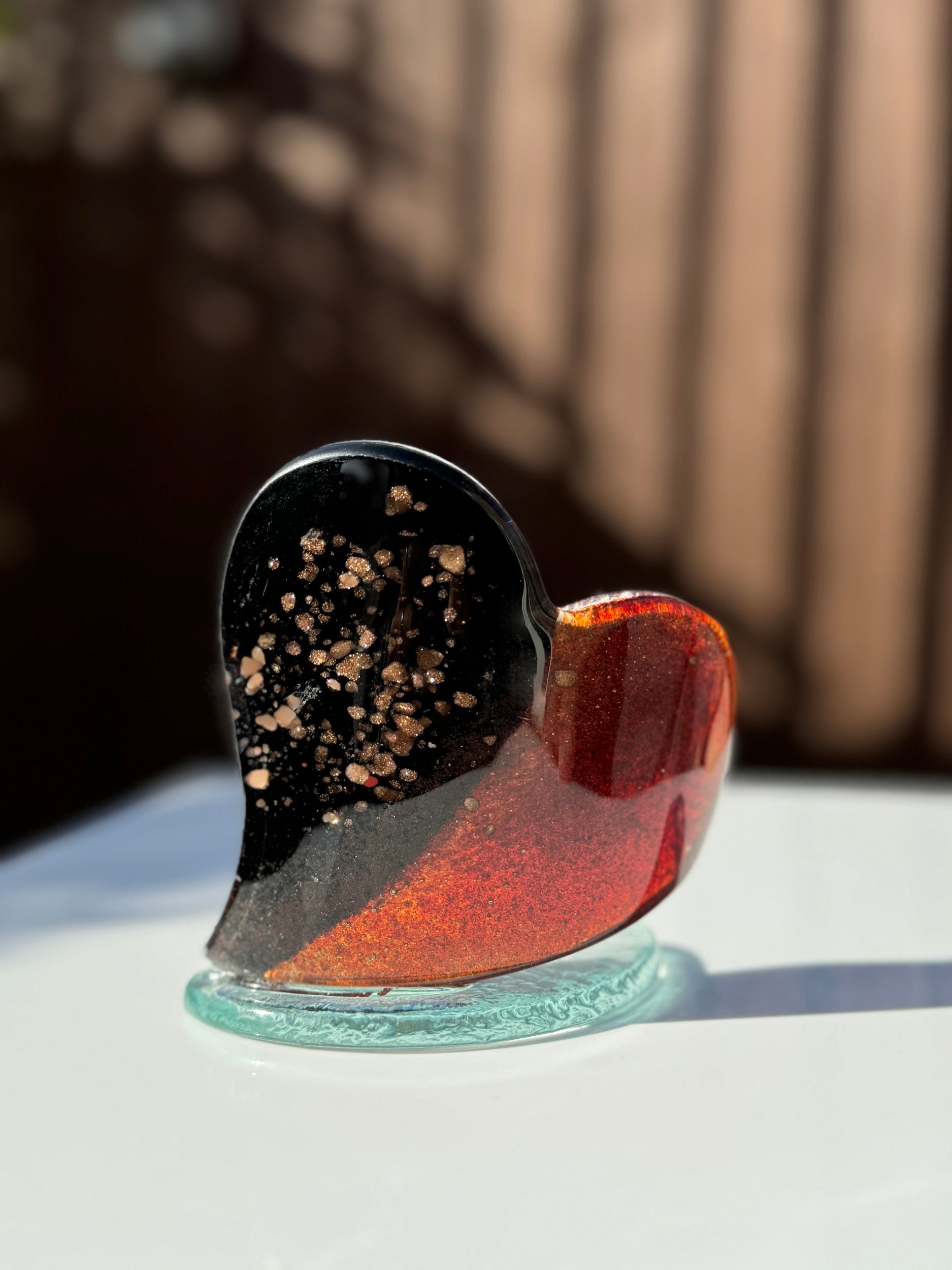 Fedra (rustic) Red Heart Shaped Tealight Holder