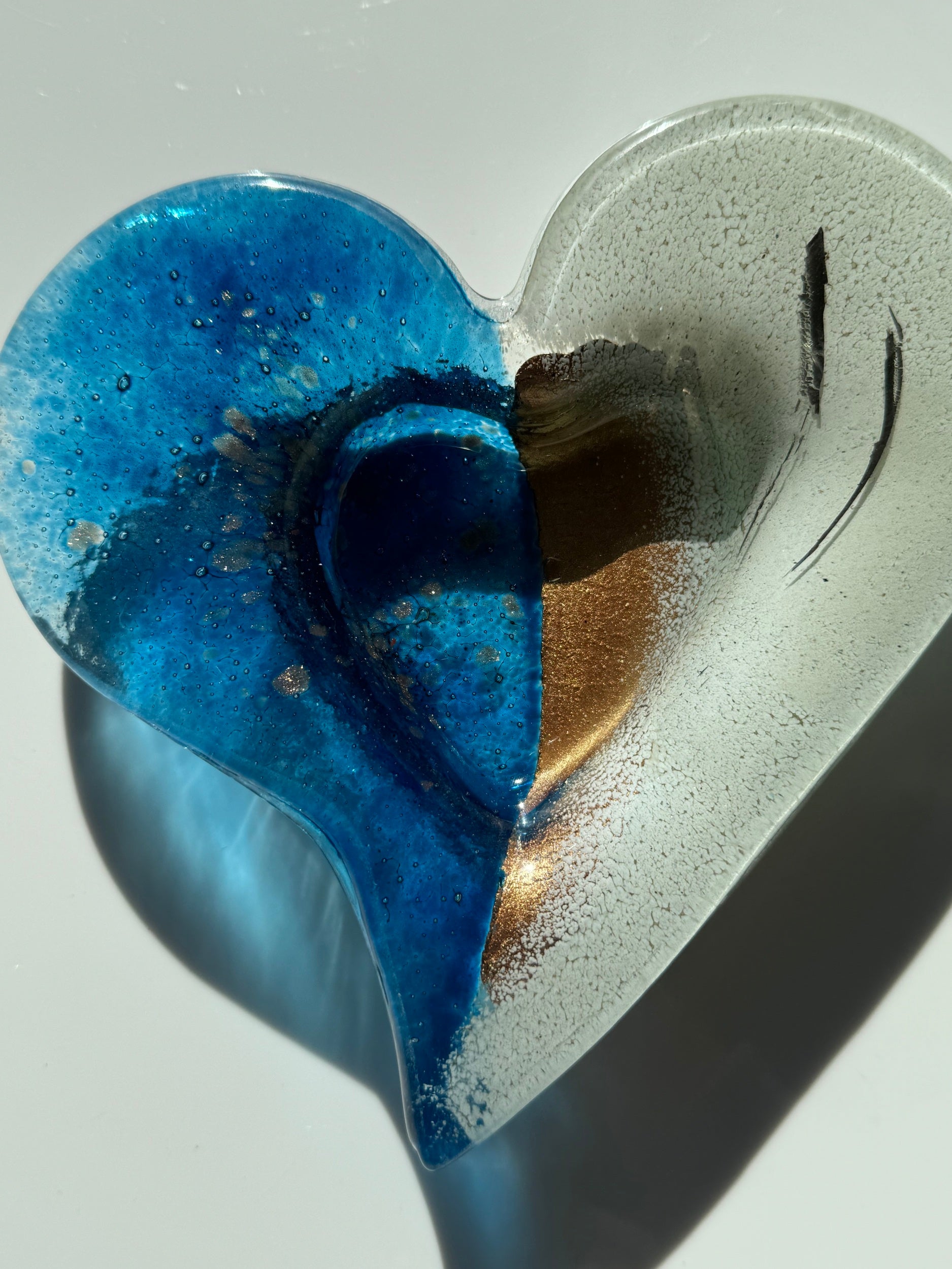 Thira Blue Heart Tealight Dish