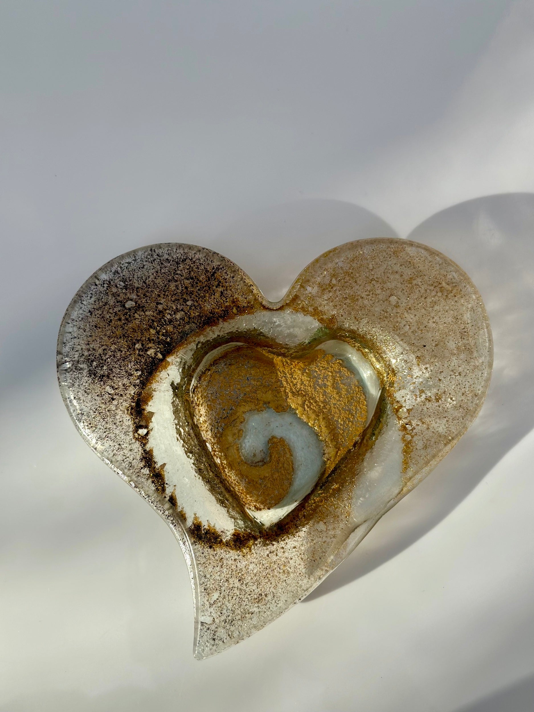 Golden Topaz Heart Tealight Dish