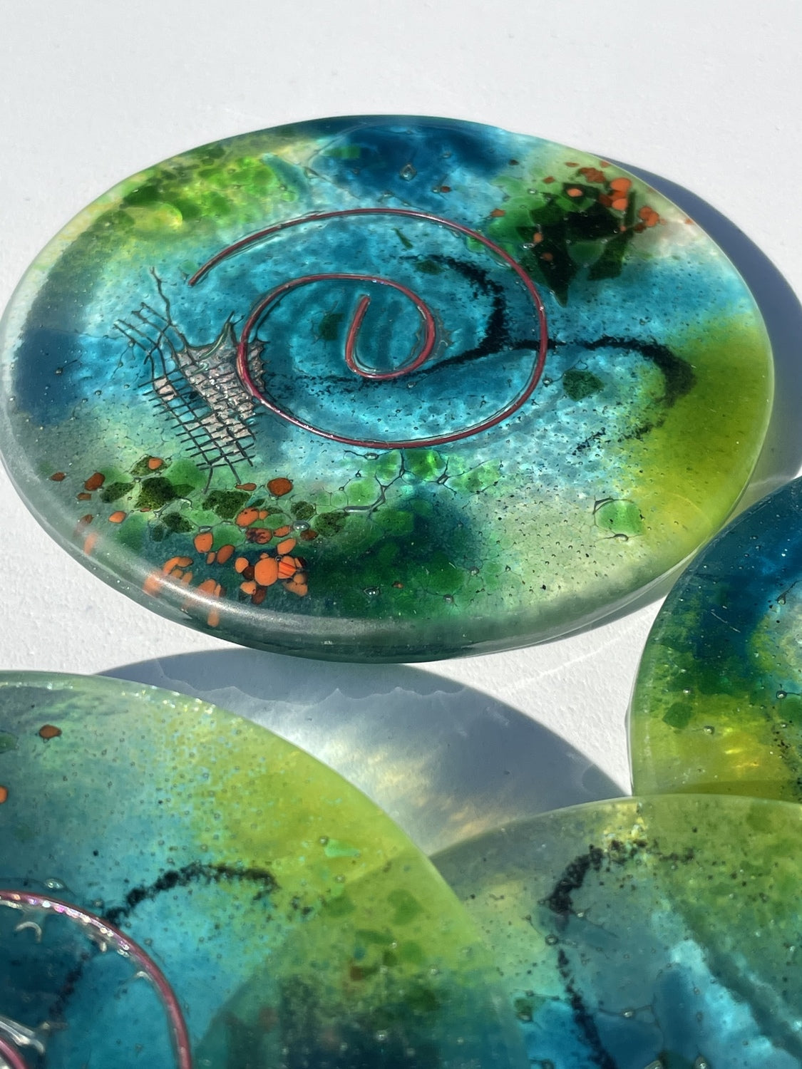 Light Green Aqua Coasters (Round)