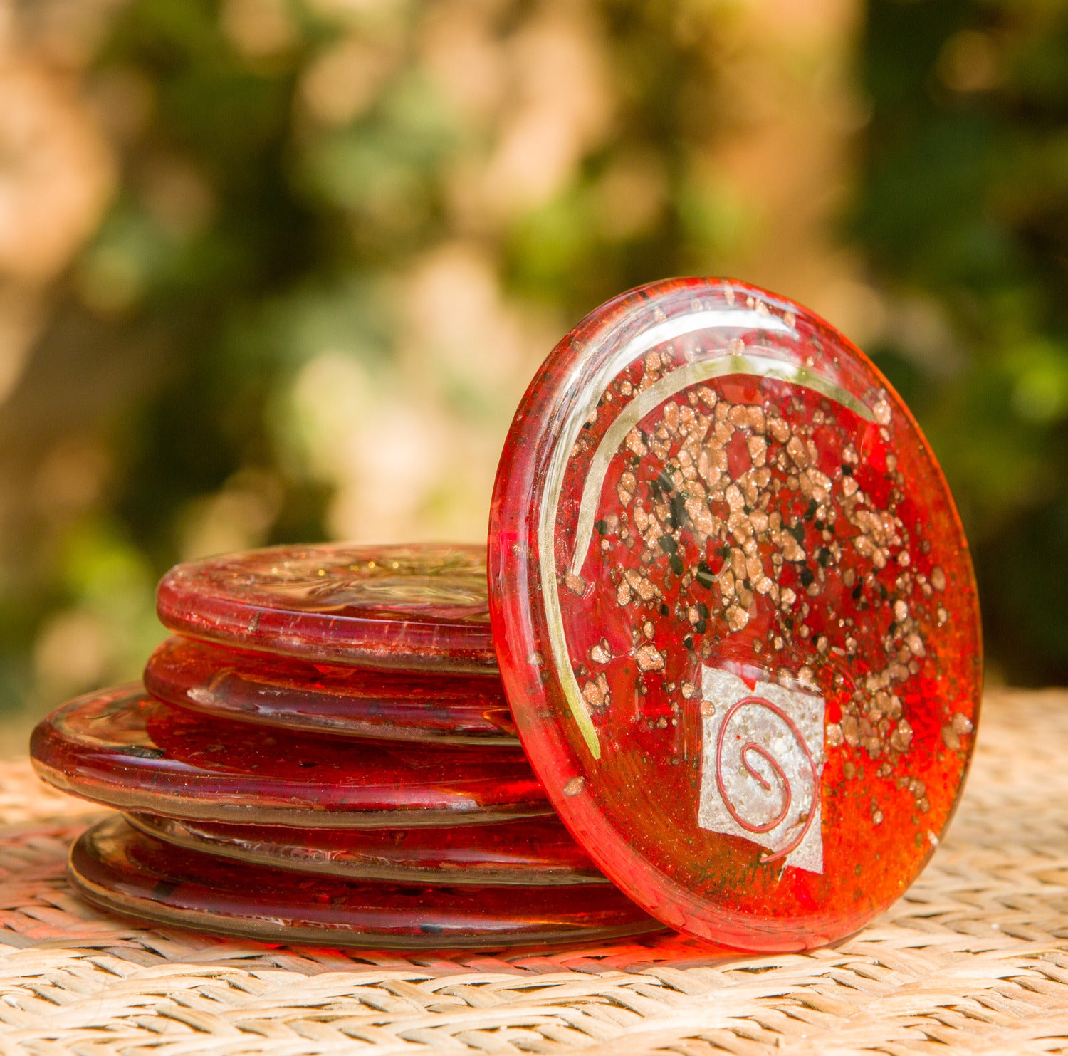 Red / Platinum Coaster (Round)