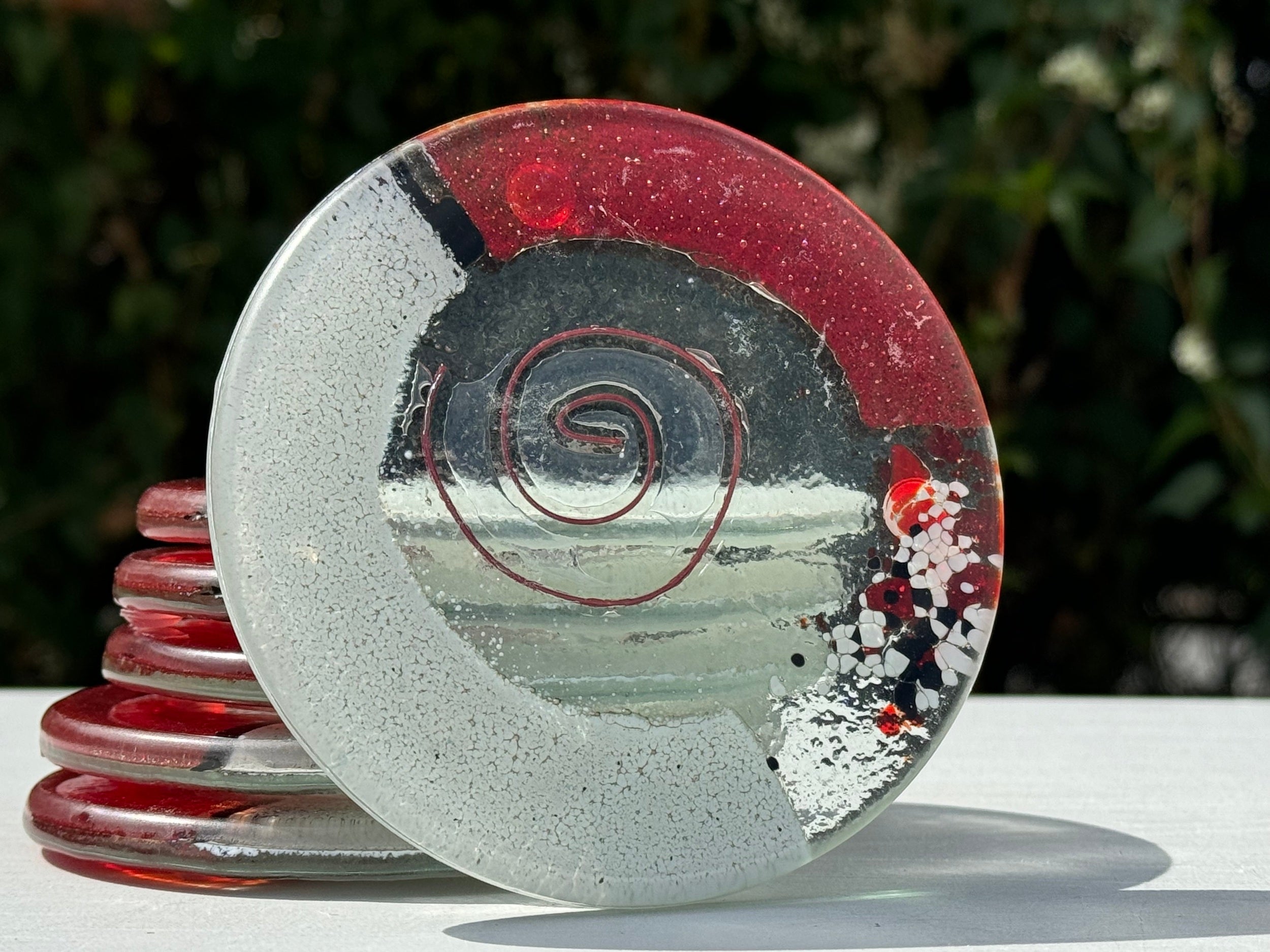 Artemis Red & White Coaster (Round)