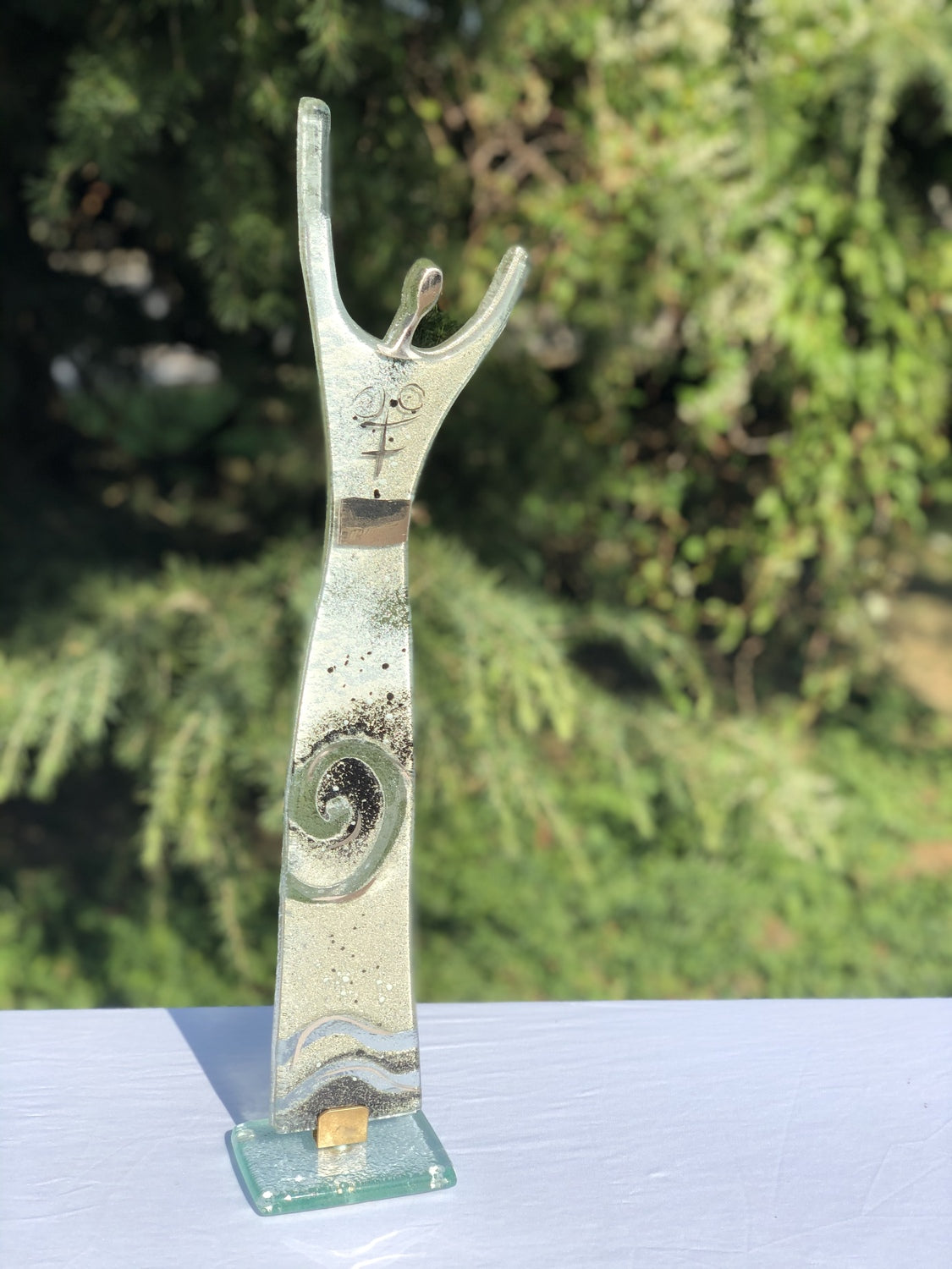 Fused Glass Statue - Platinum