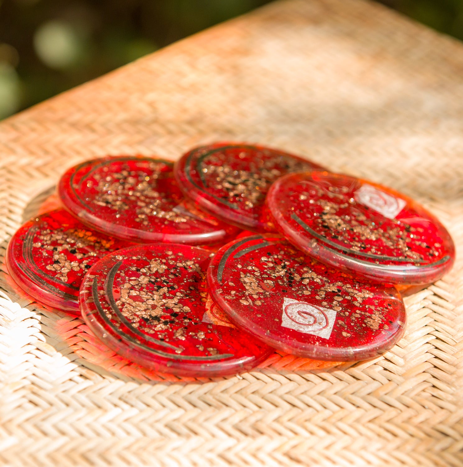 Red / Platinum Coaster (Round)