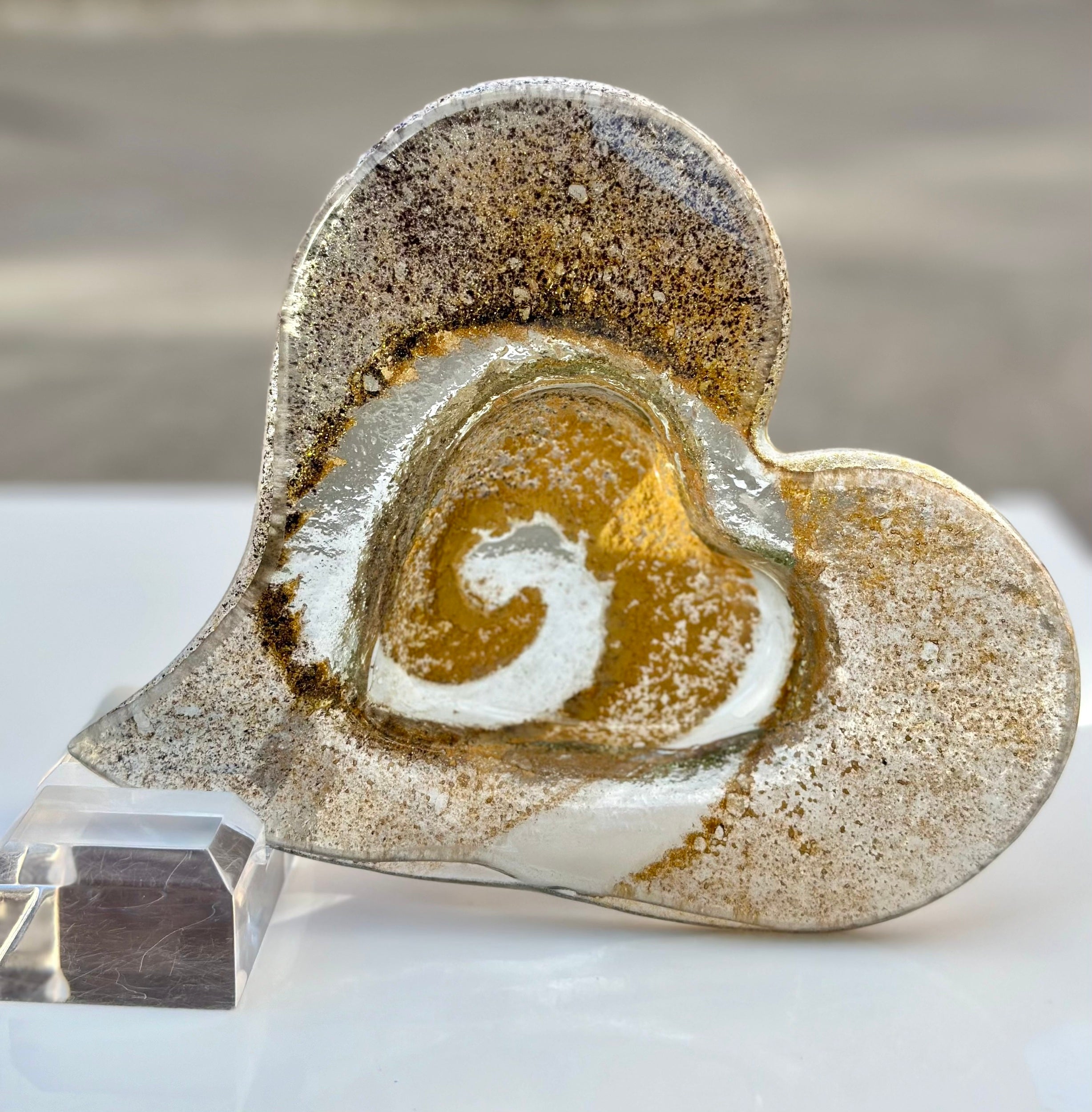 Golden Topaz Heart Tealight Dish