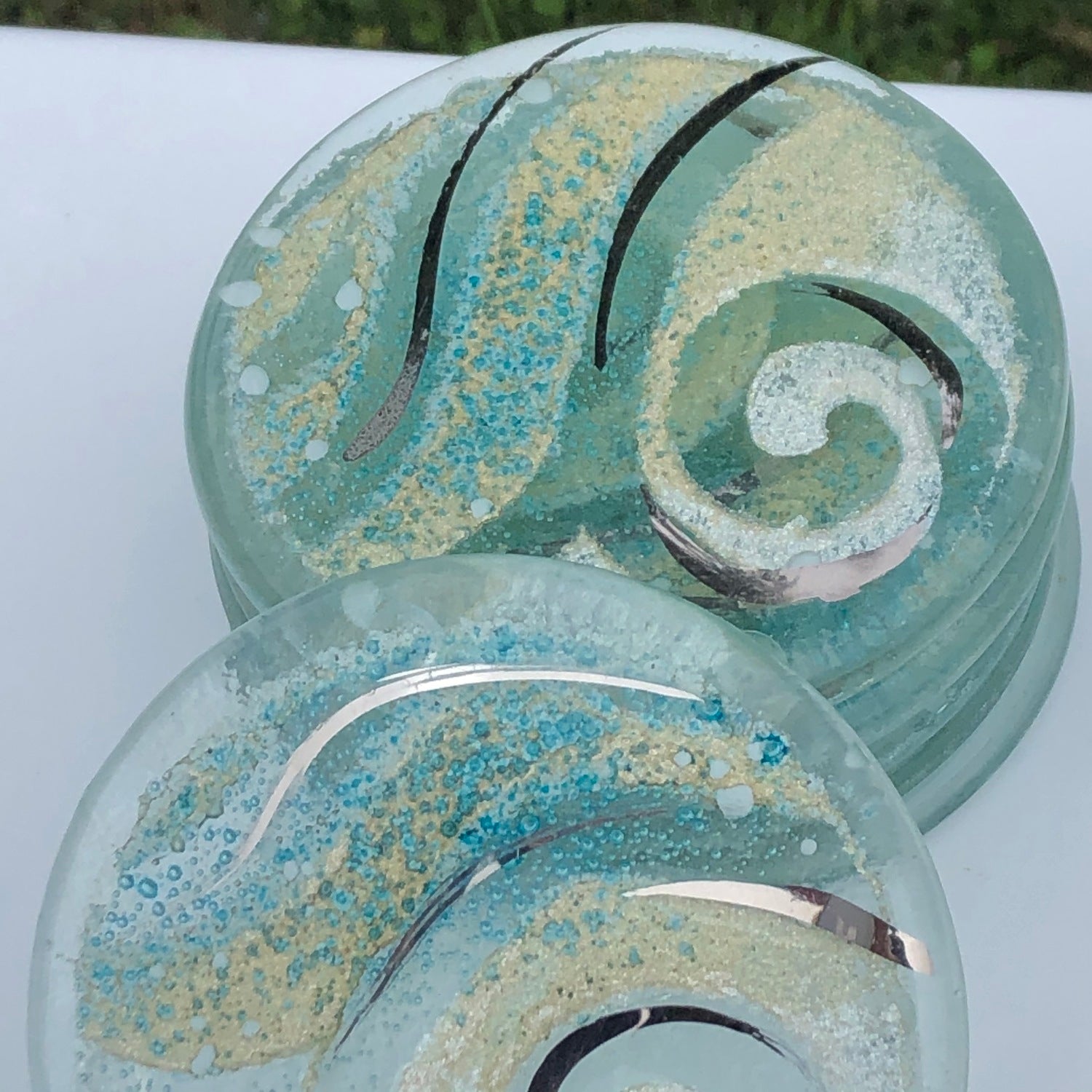 Crystal Aqua Coaster (Round)