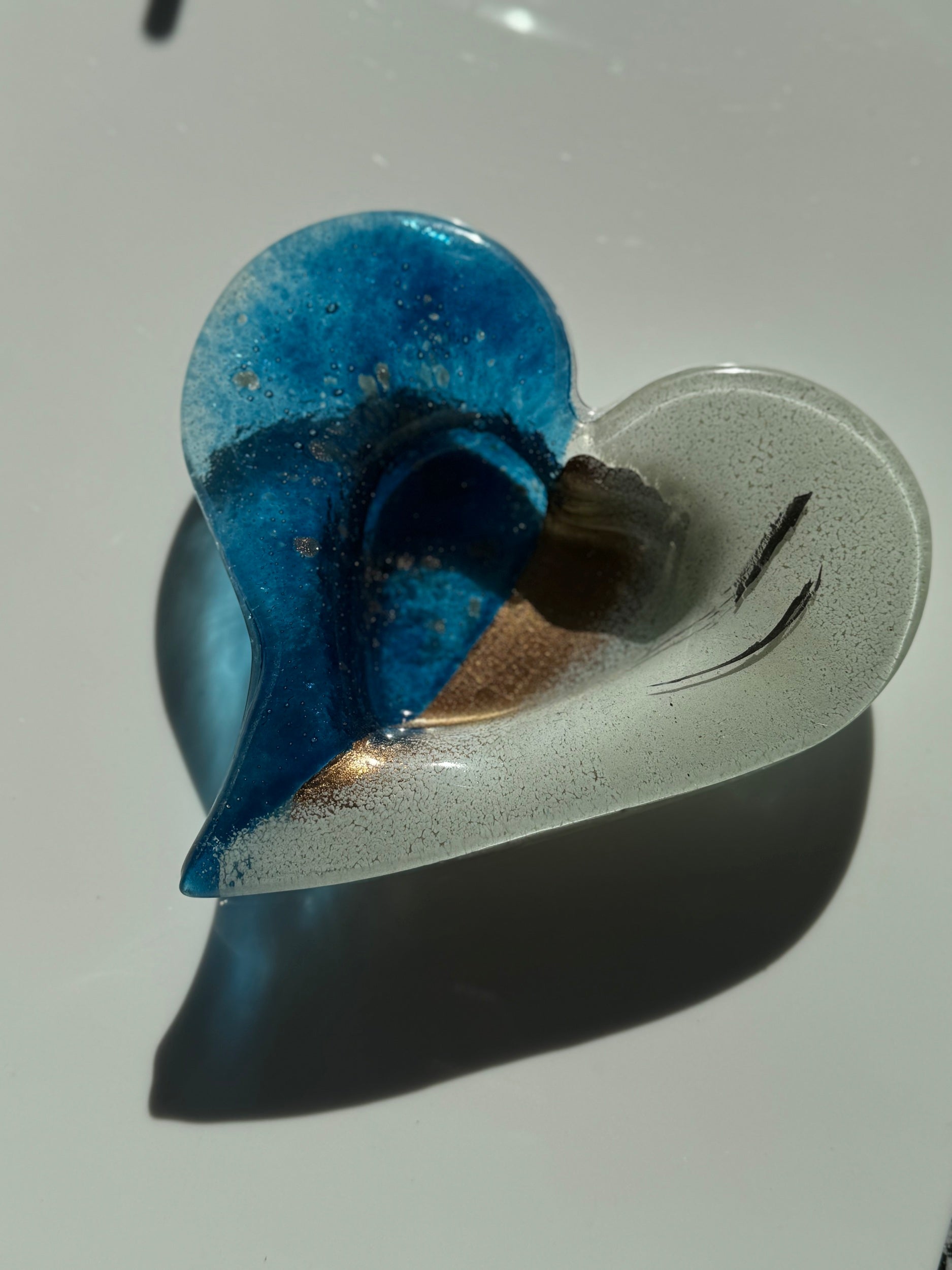 Thira Blue Heart Tealight Dish