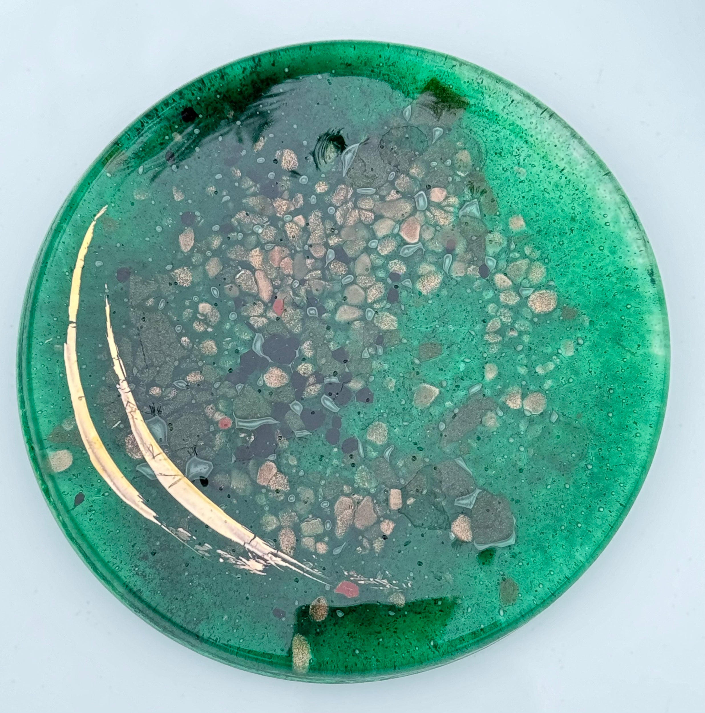 Dark Green & Gold Coaster (Round)