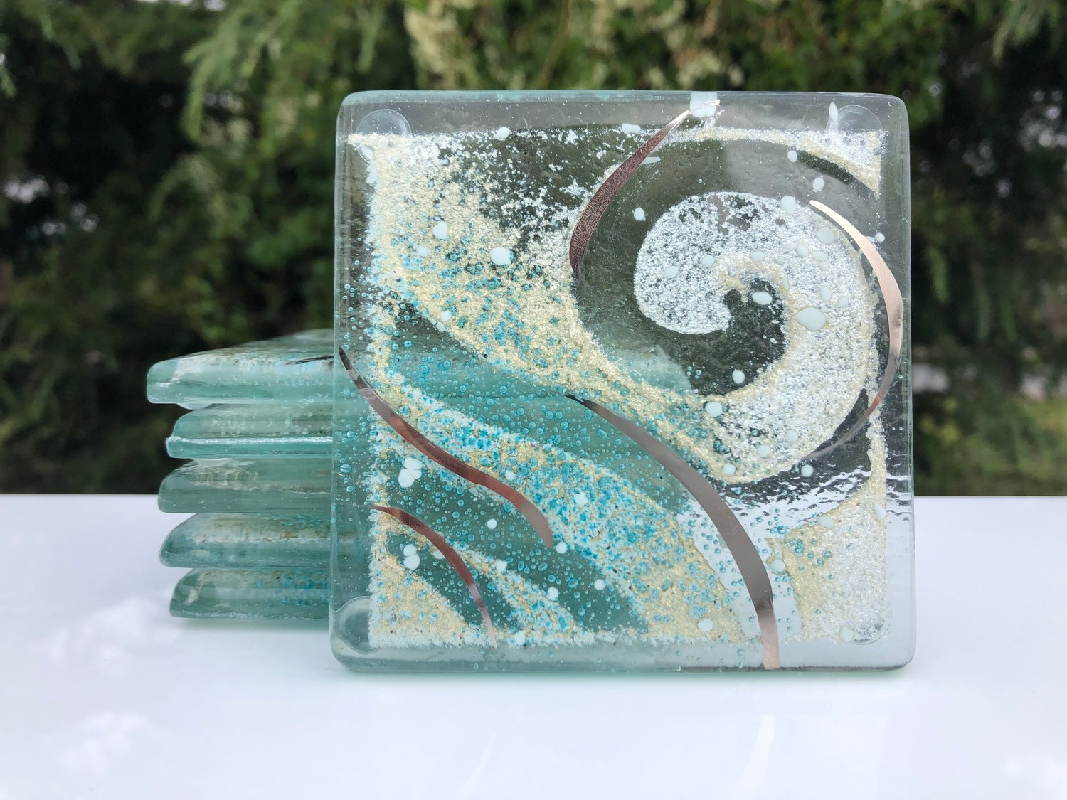 Crystal Aqua Coaster (Square)