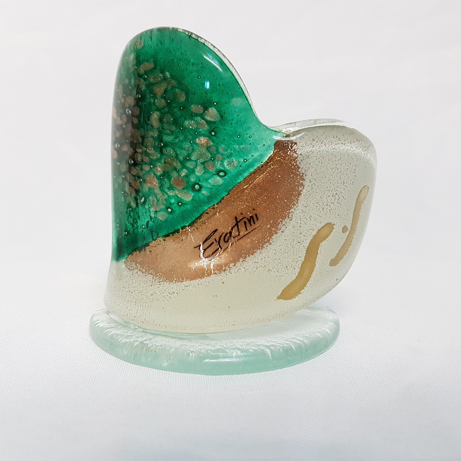 Thira Green Heart Shaped Tealight Holder