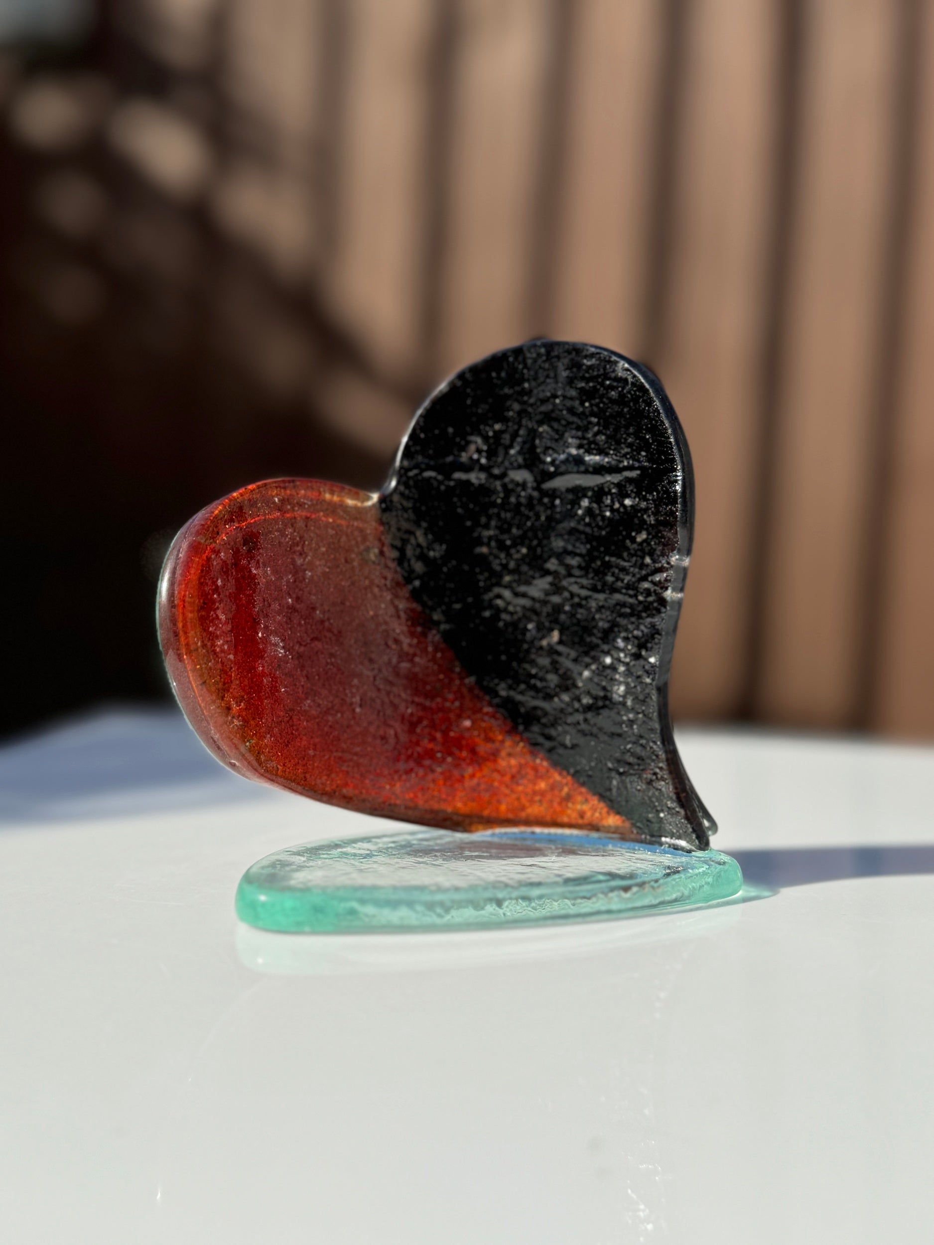 Fedra (rustic) Red Heart Shaped Tealight Holder