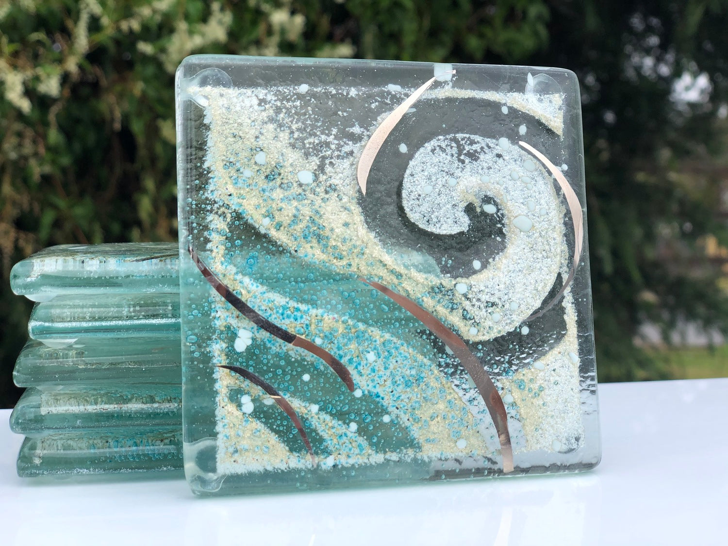 Crystal Aqua Coaster (Square)