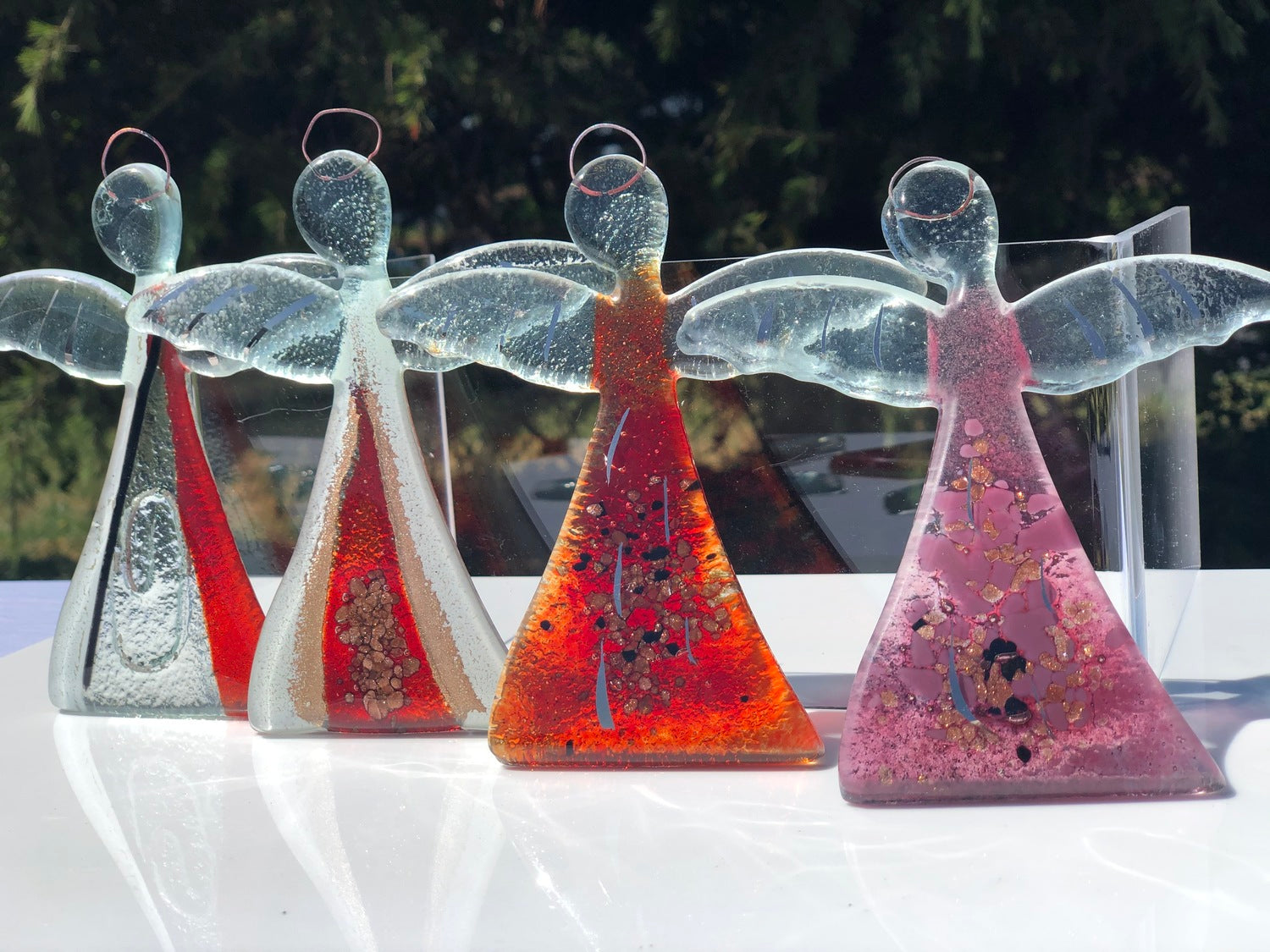 Angel - Red & Platinum (Hanging Decoration)