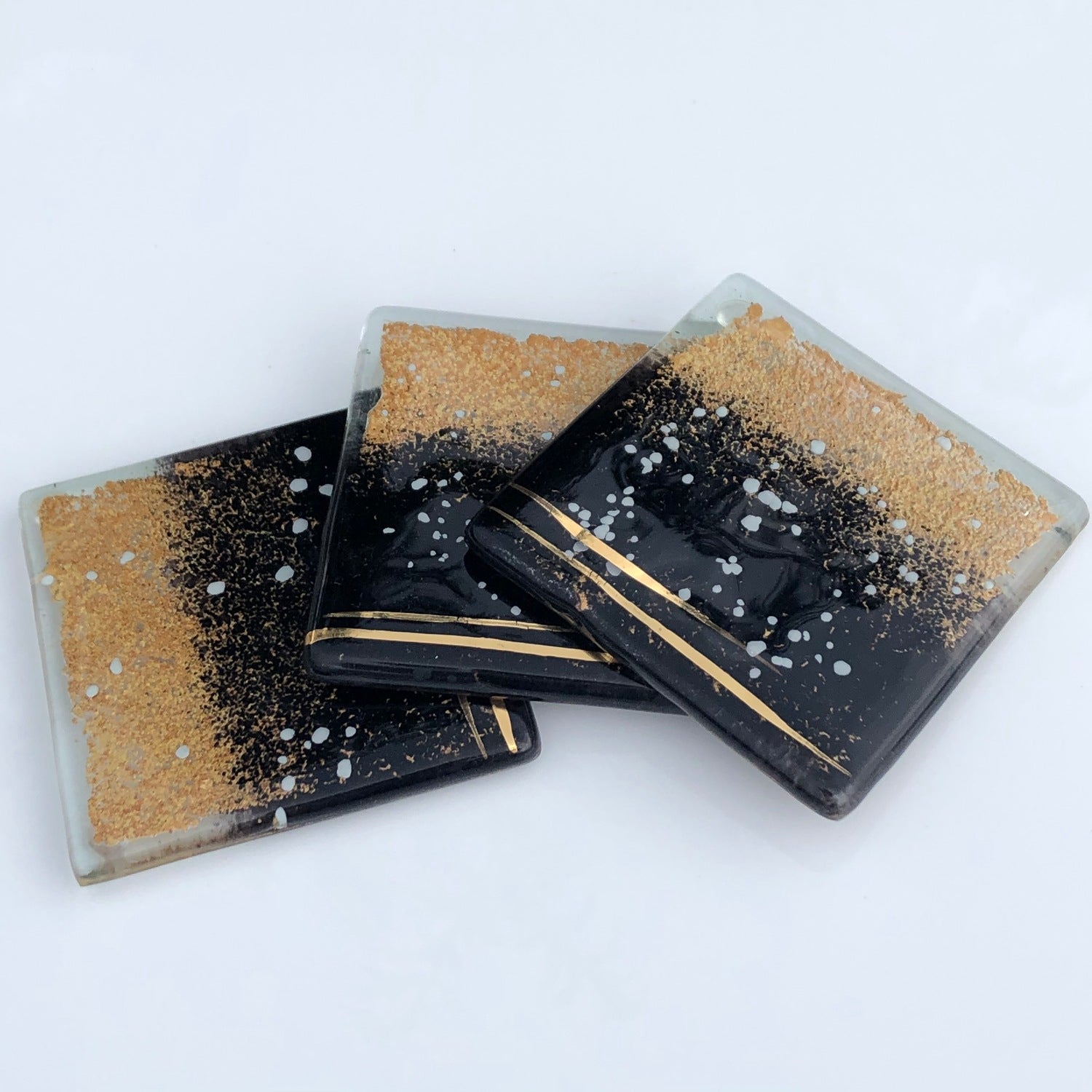 Black and Gold Coaster (Square)