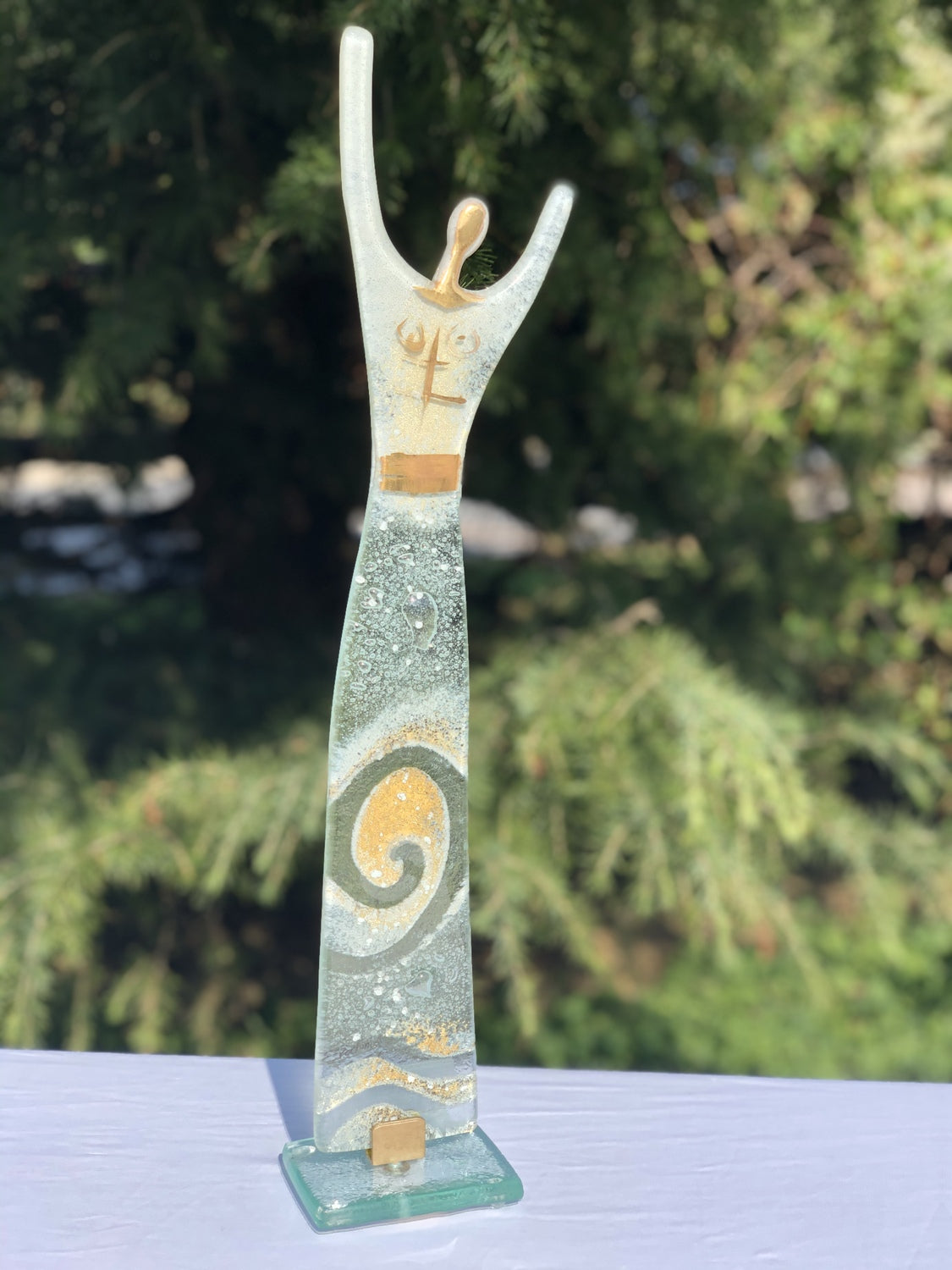 Fused Glass Statue - Gold