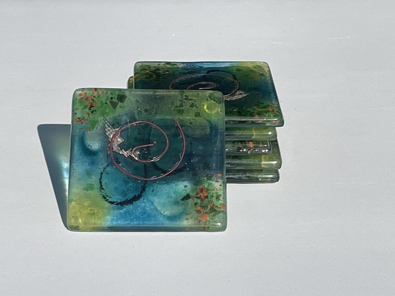Light Green Aqua Coasters (Square)