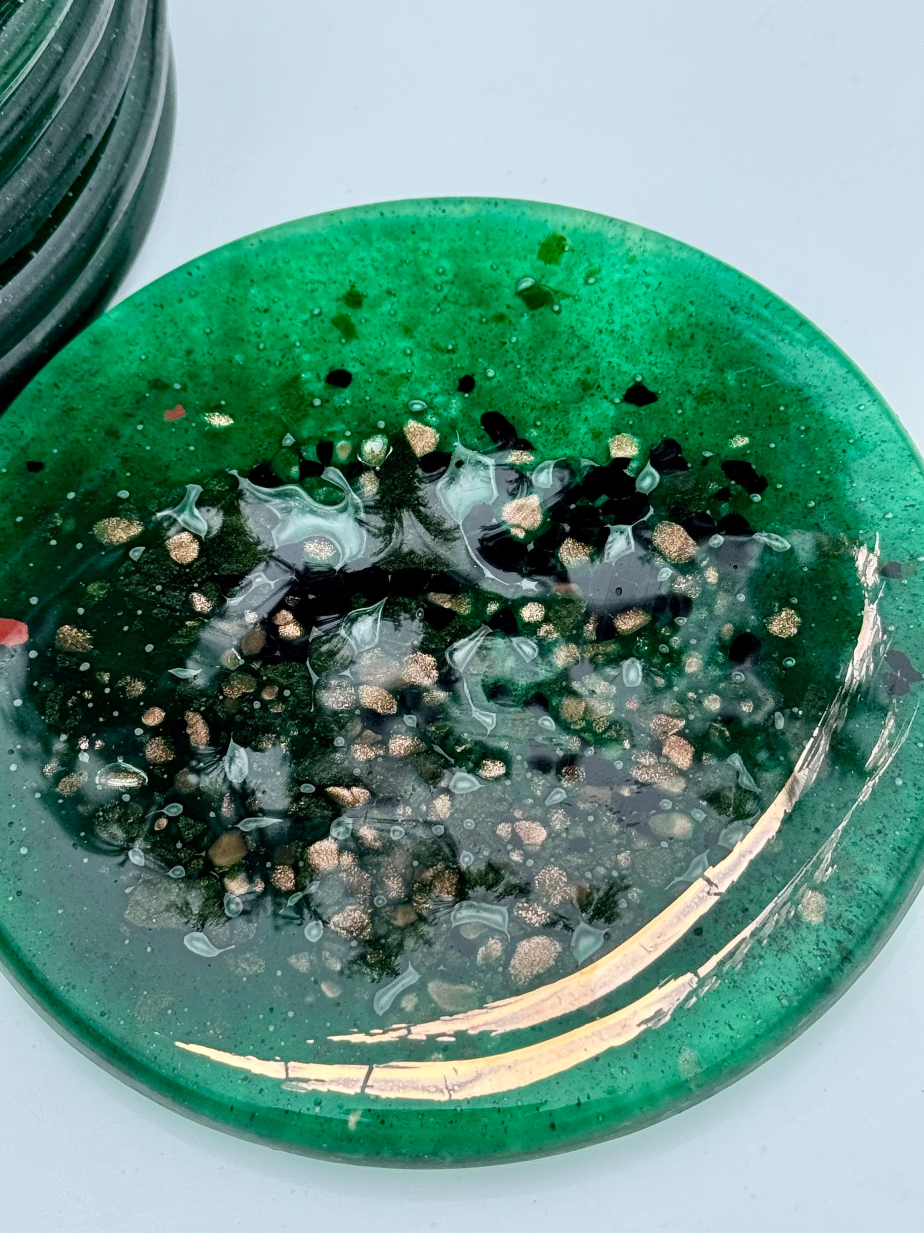 Dark Green & Gold Coaster (Round)