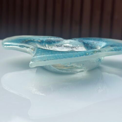 Blue & Gold Heart Tealight Dish