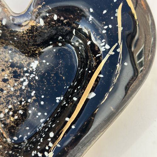 Black & Gold Heart Tealight Dish