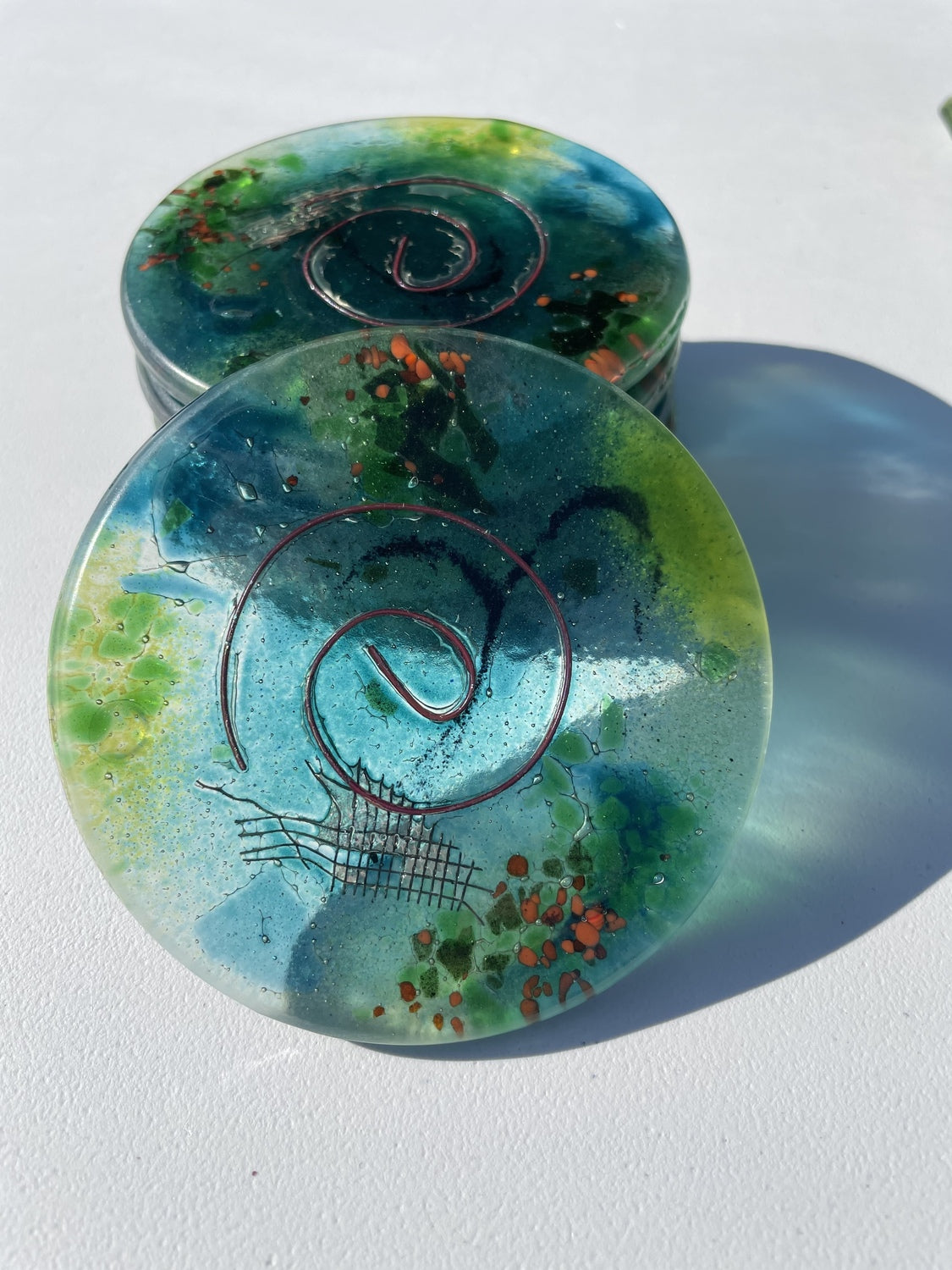 Light Green Aqua Coasters (Round)