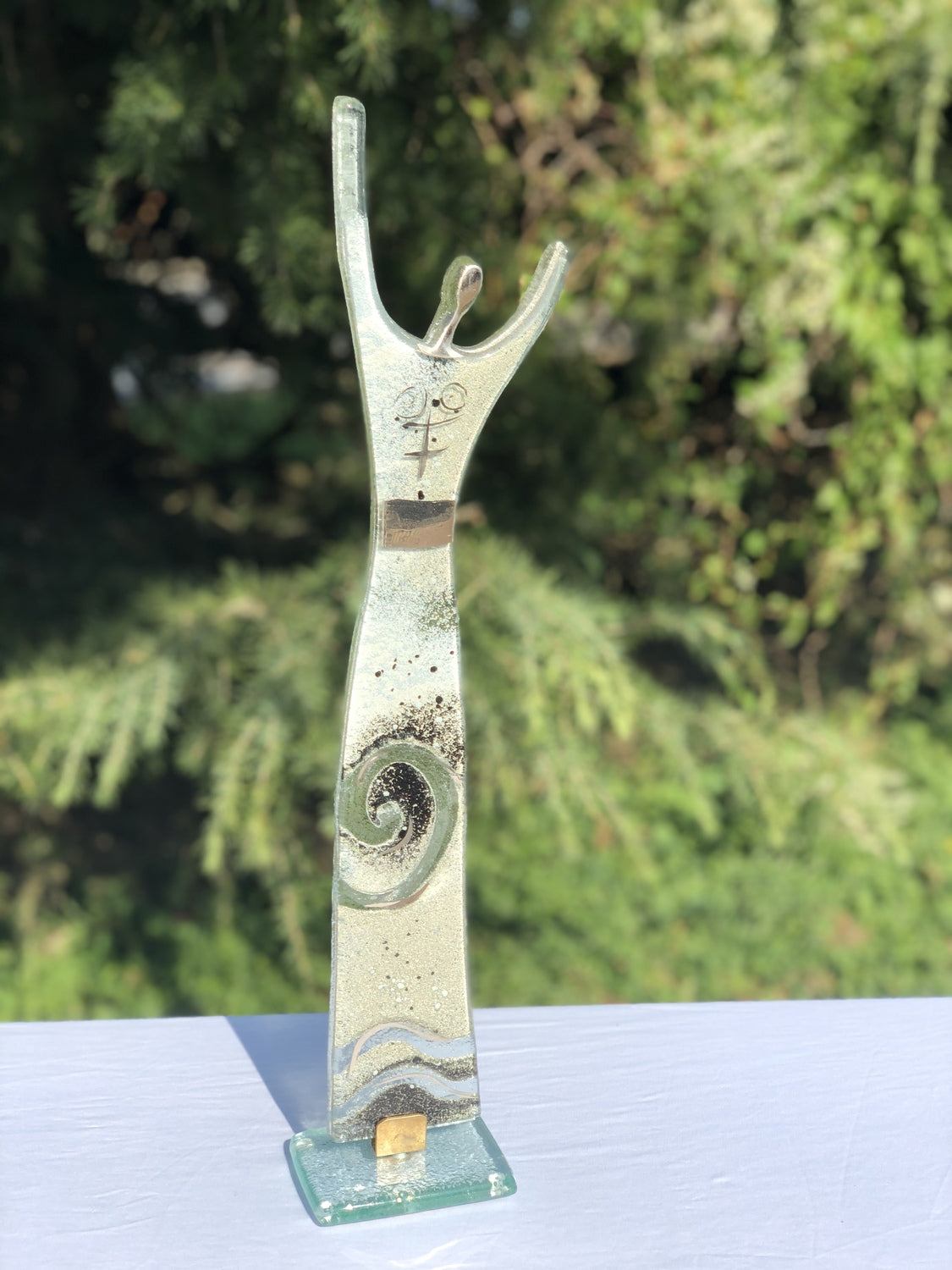 Fused Glass Statue - Platinum