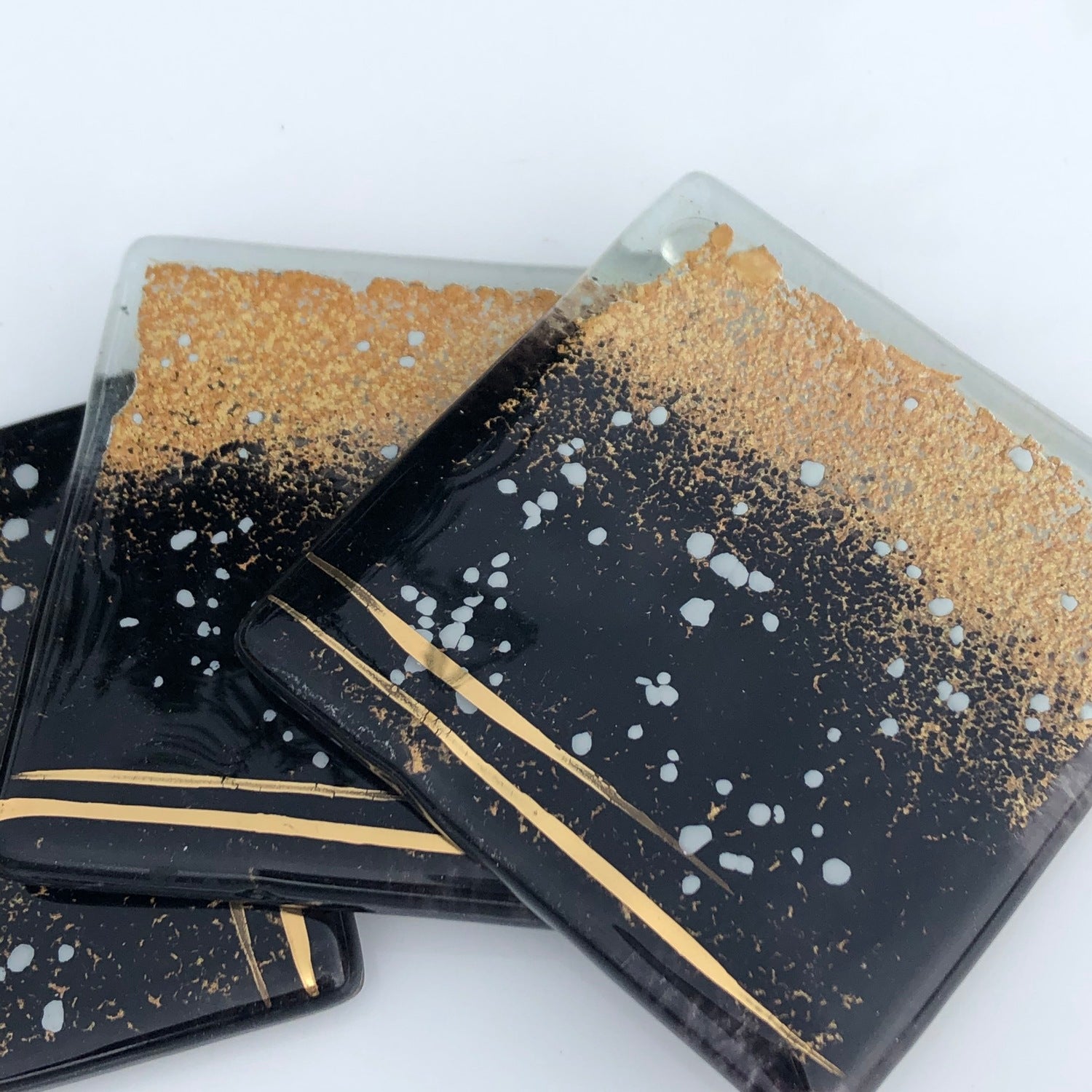 Black and Gold Coaster (Square)