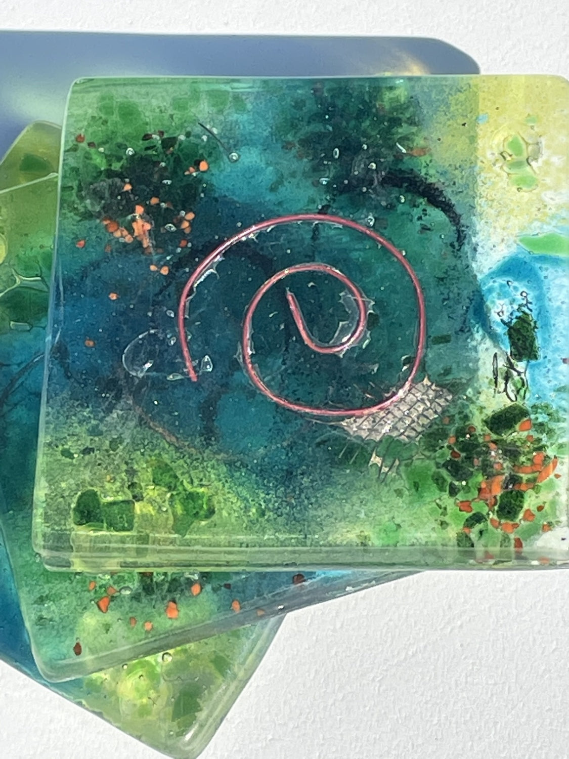 Light Green Aqua Coasters (Square)