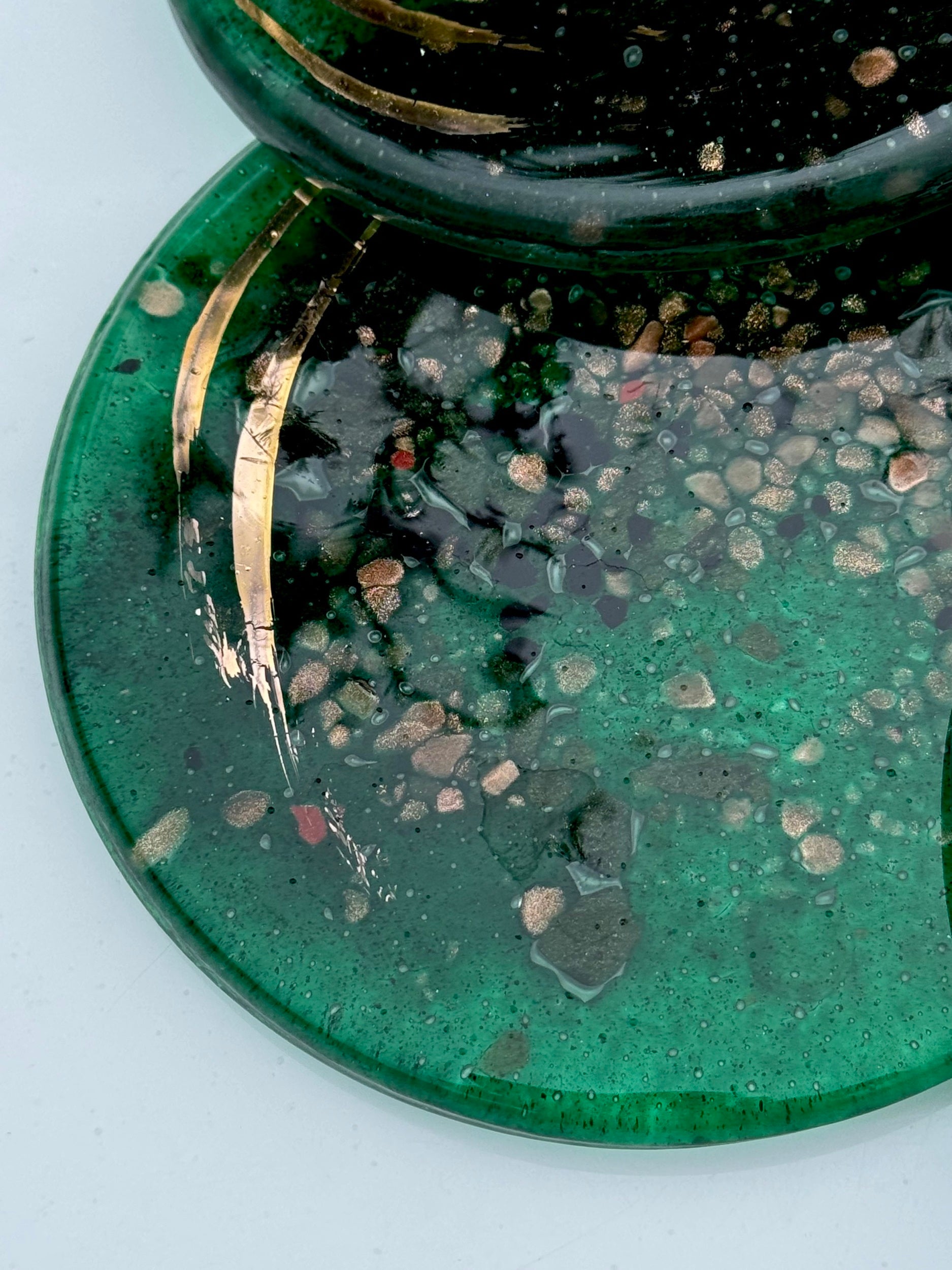 Dark Green & Gold Coaster (Round)