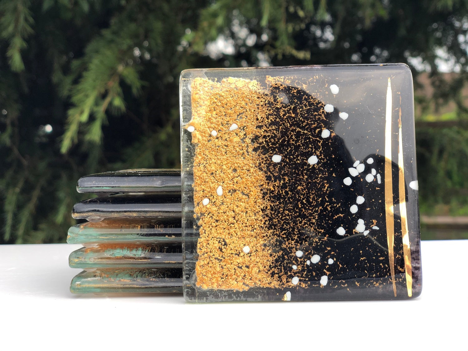 Black and Gold Coaster (Square)