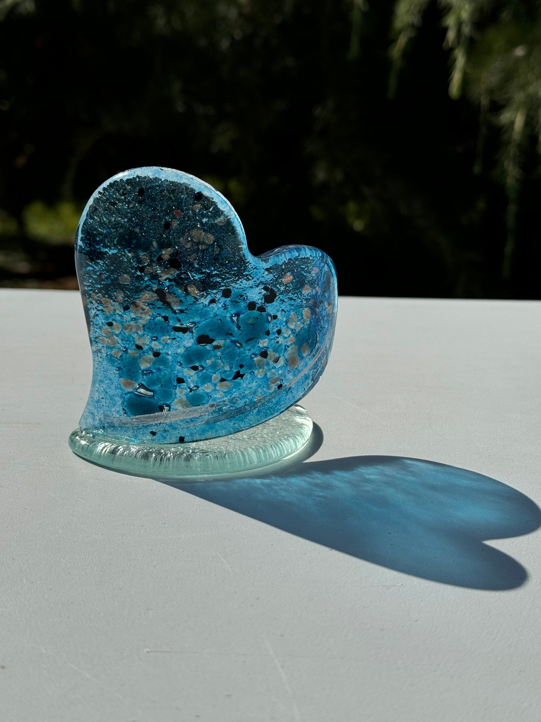 Blue & Platinum Heart Shaped Tealight Holder