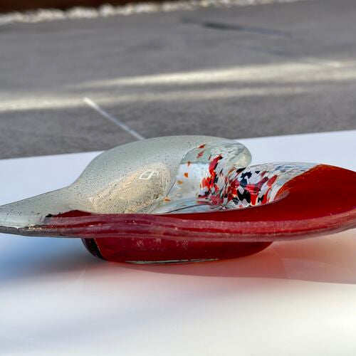 Artemis Red & White Heart Tealight Dish