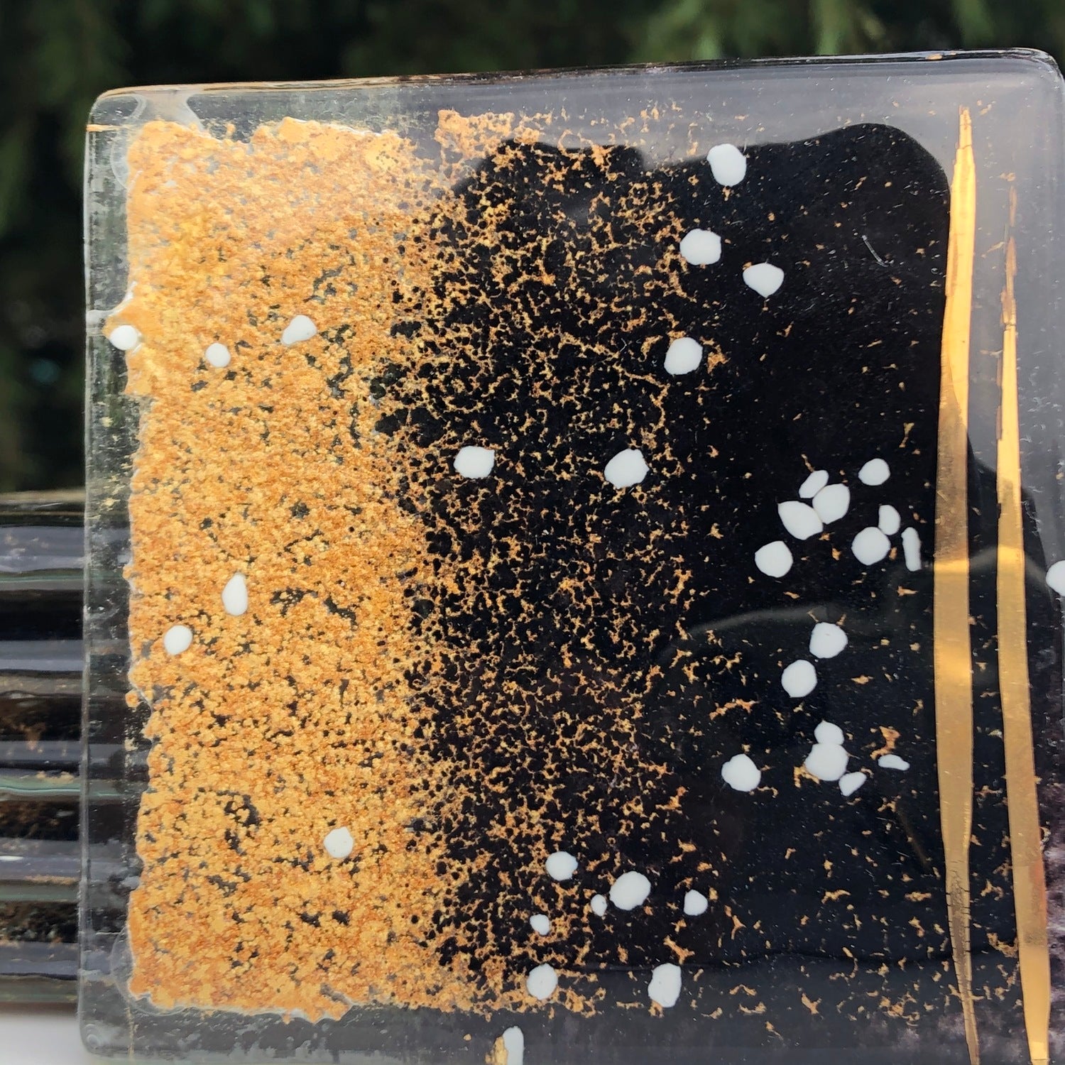 Black and Gold Coaster (Square)