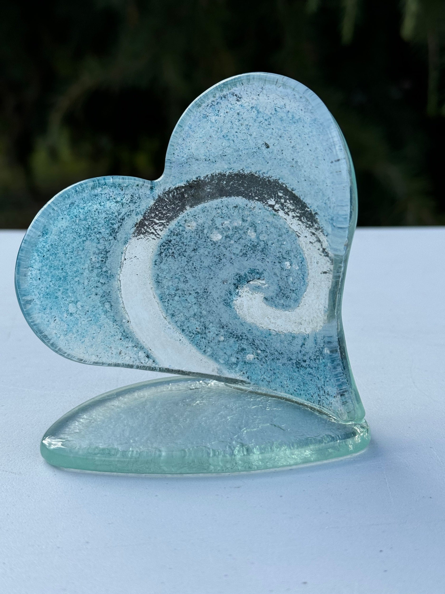 Blue & Gold Heart Shaped Tealight Holder