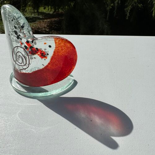 Artemis Red & White Heart Shaped Tealight Holder