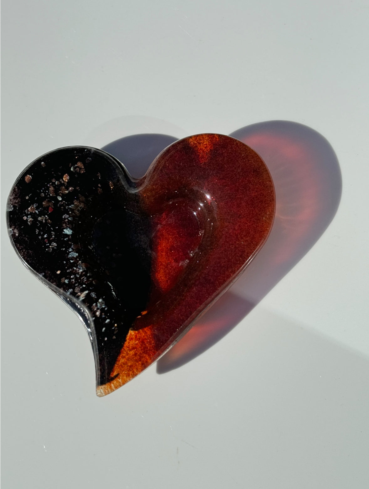 Fedra (rustic) Red Heart Tealight Dish