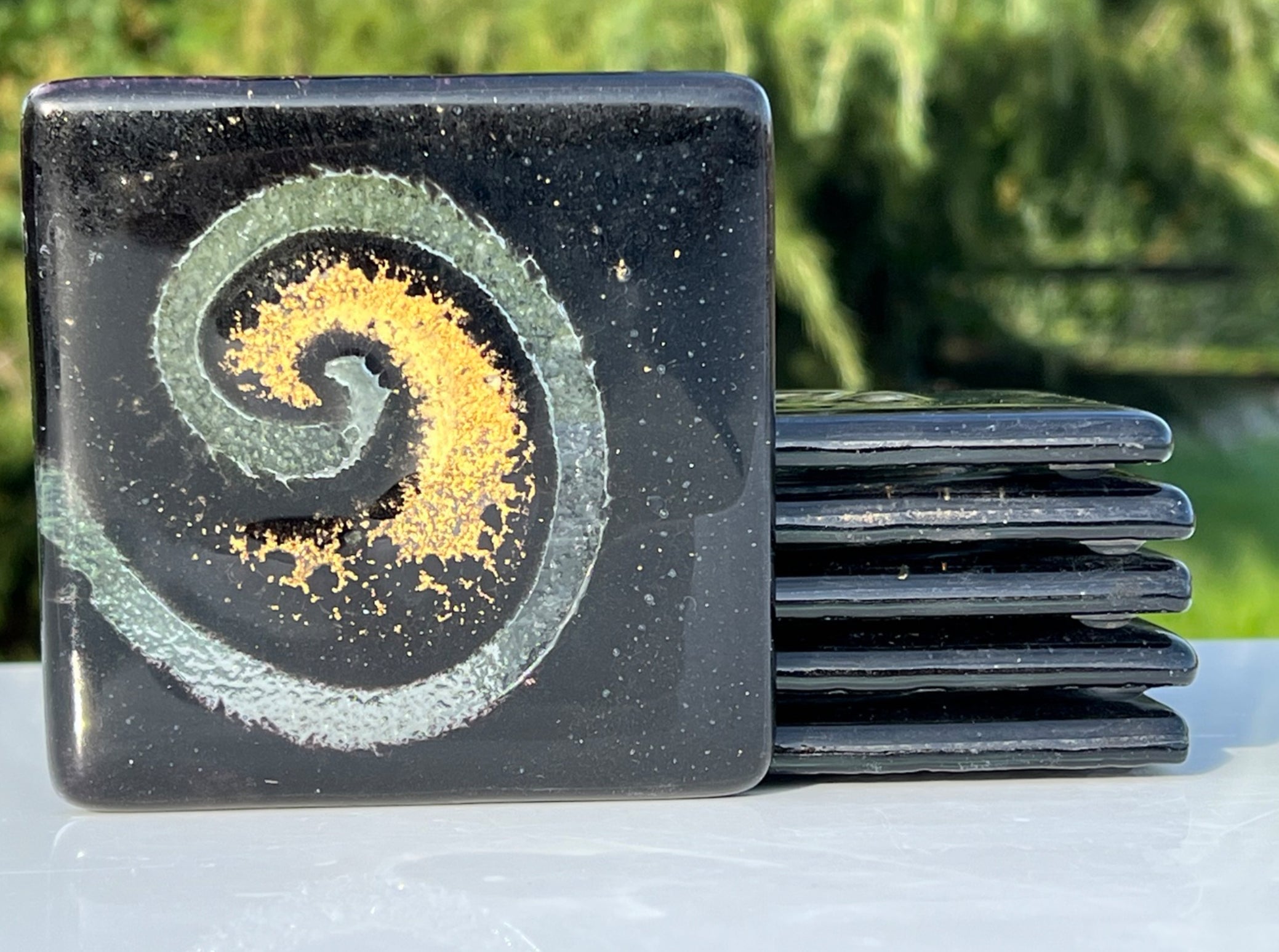 Nefeli Black & Gold Coaster (Square)