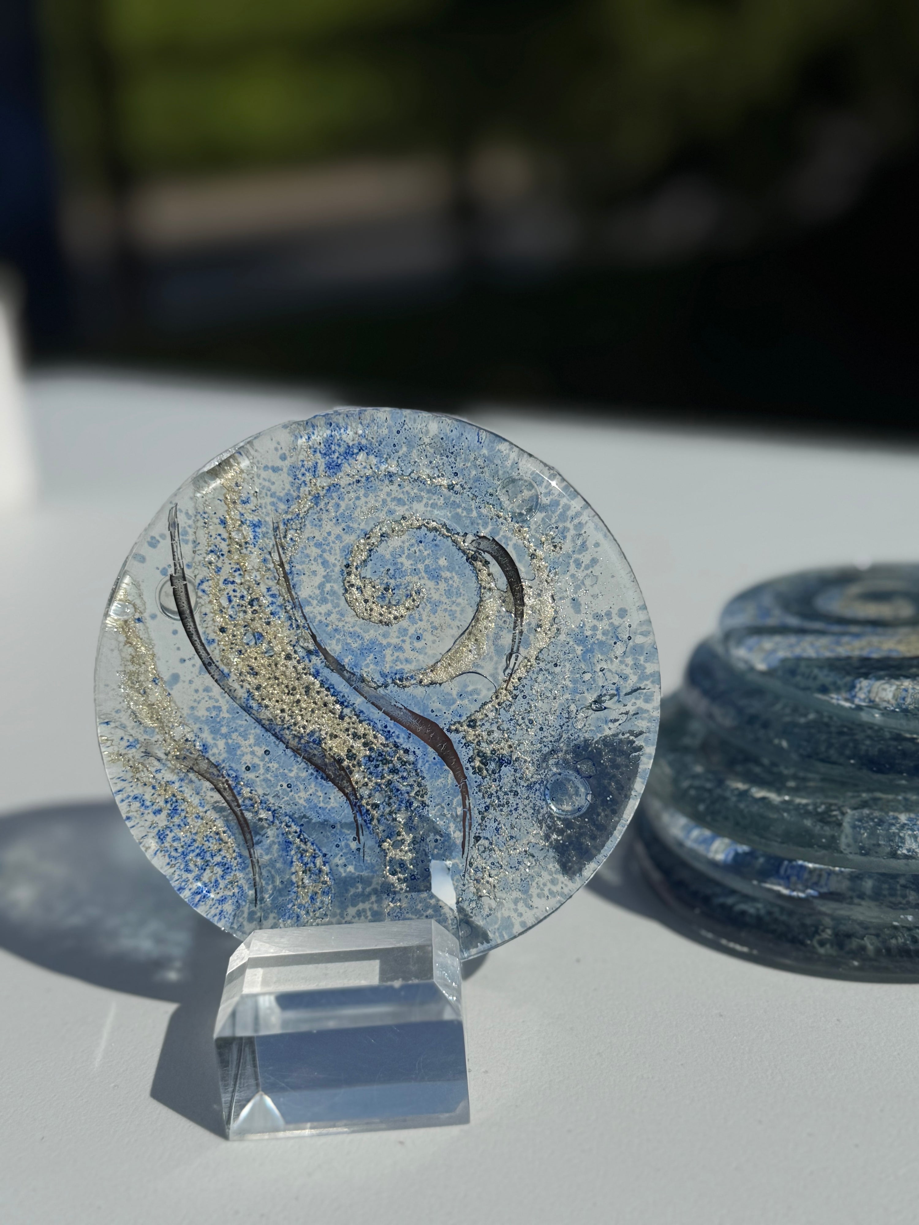 Crystal Blue Round Coaster