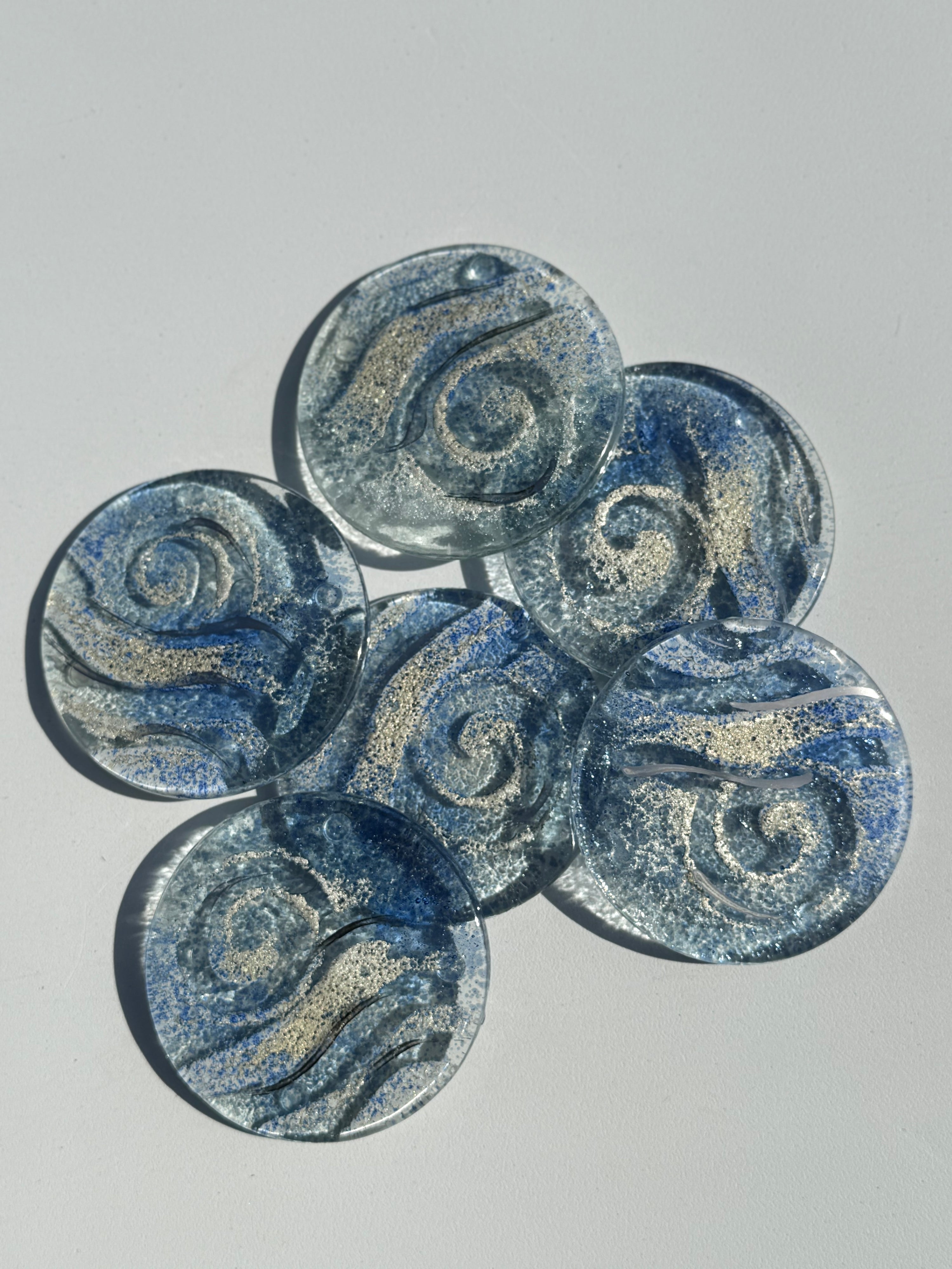 Crystal Blue Round Coaster