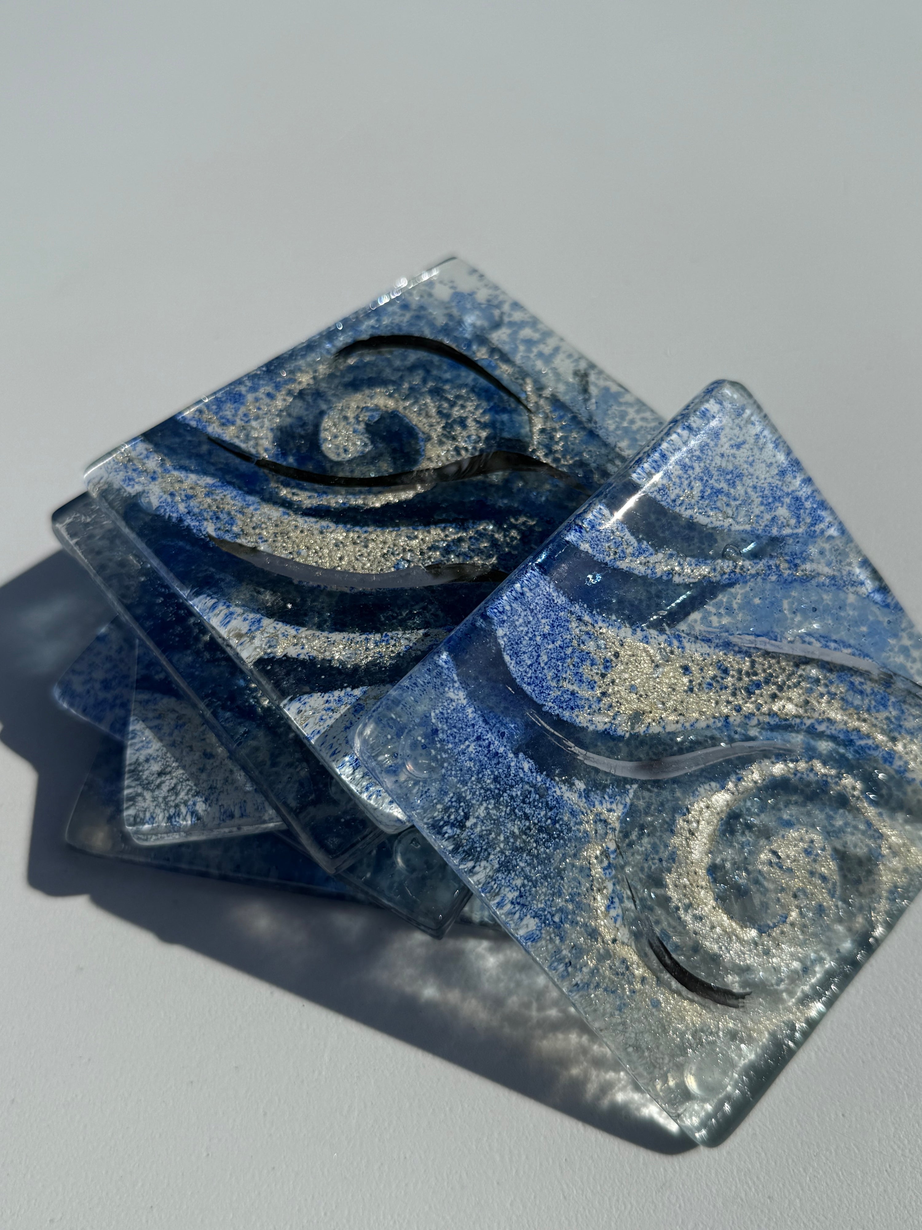Crystal Blue Square Coaster
