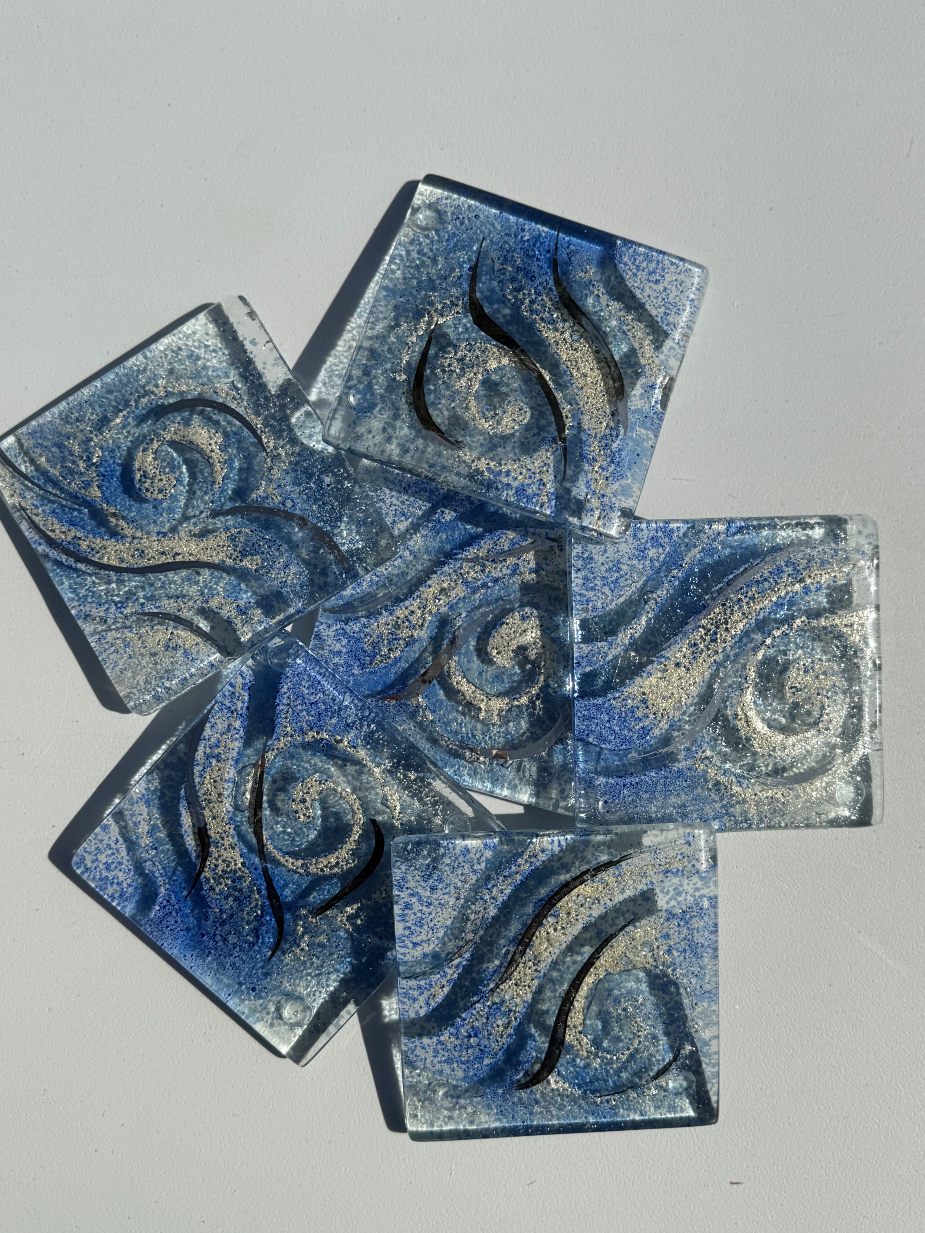 Crystal Blue Square Coaster