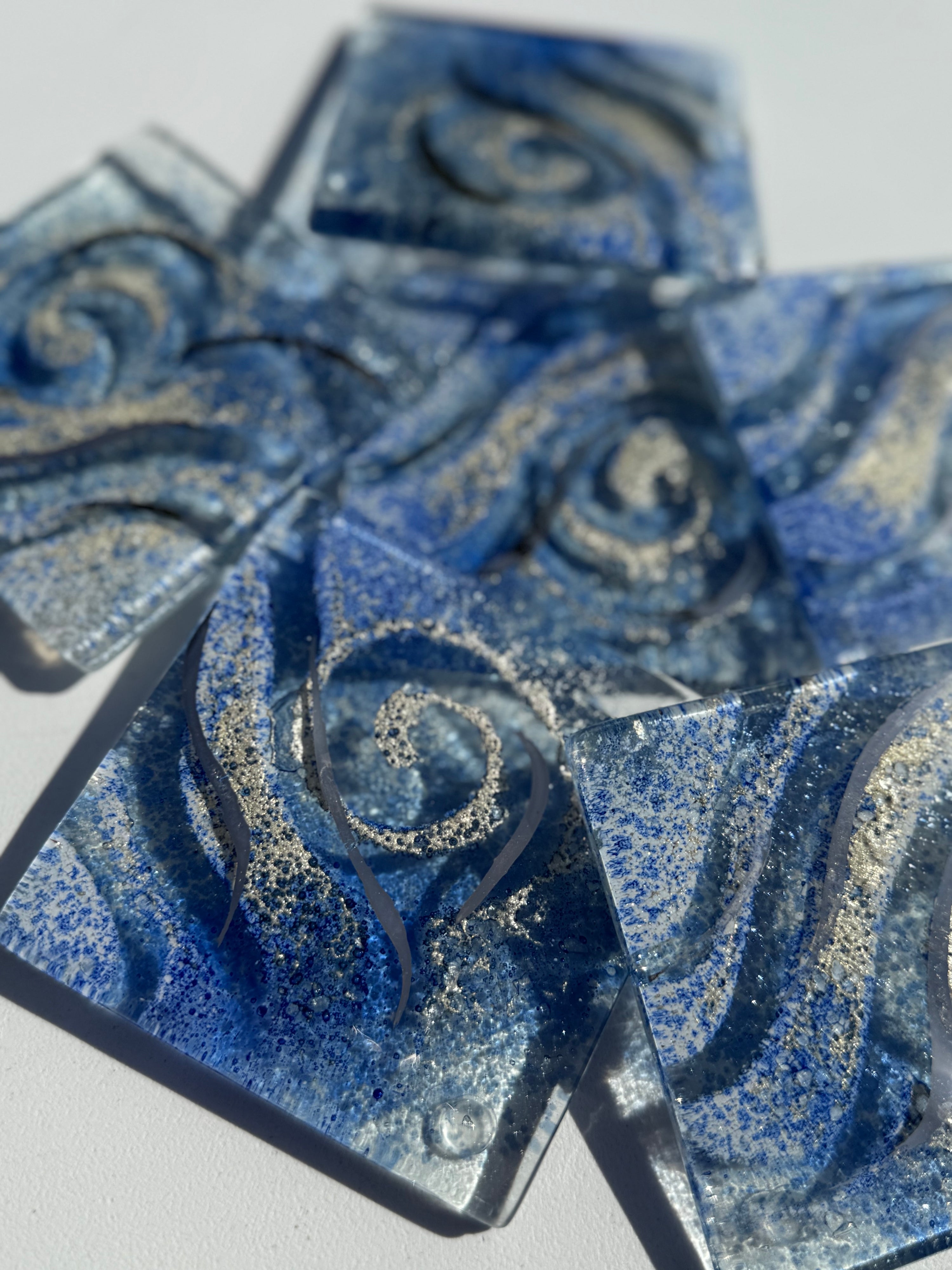 Crystal Blue Square Coaster