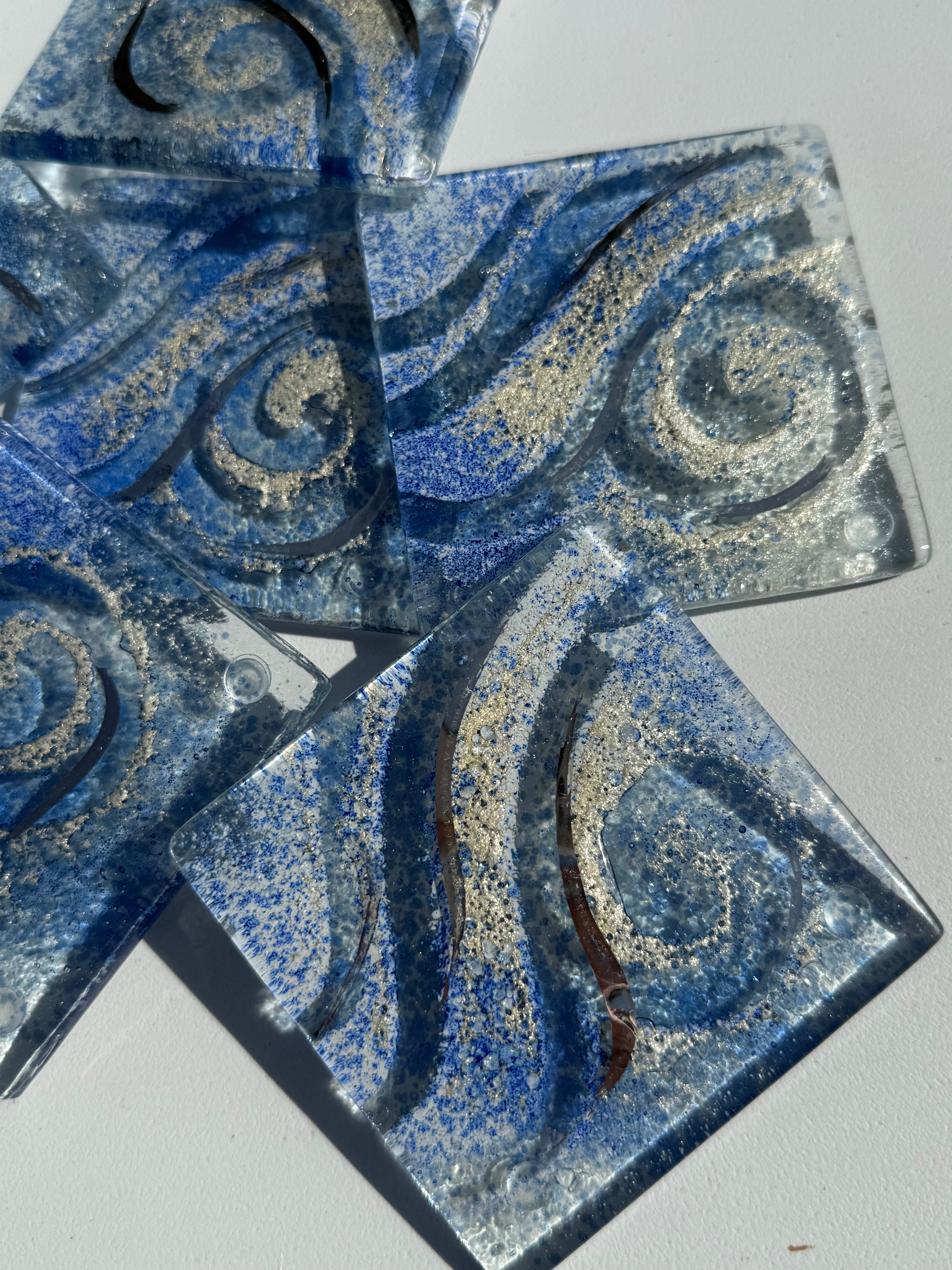 Crystal Blue Square Coaster