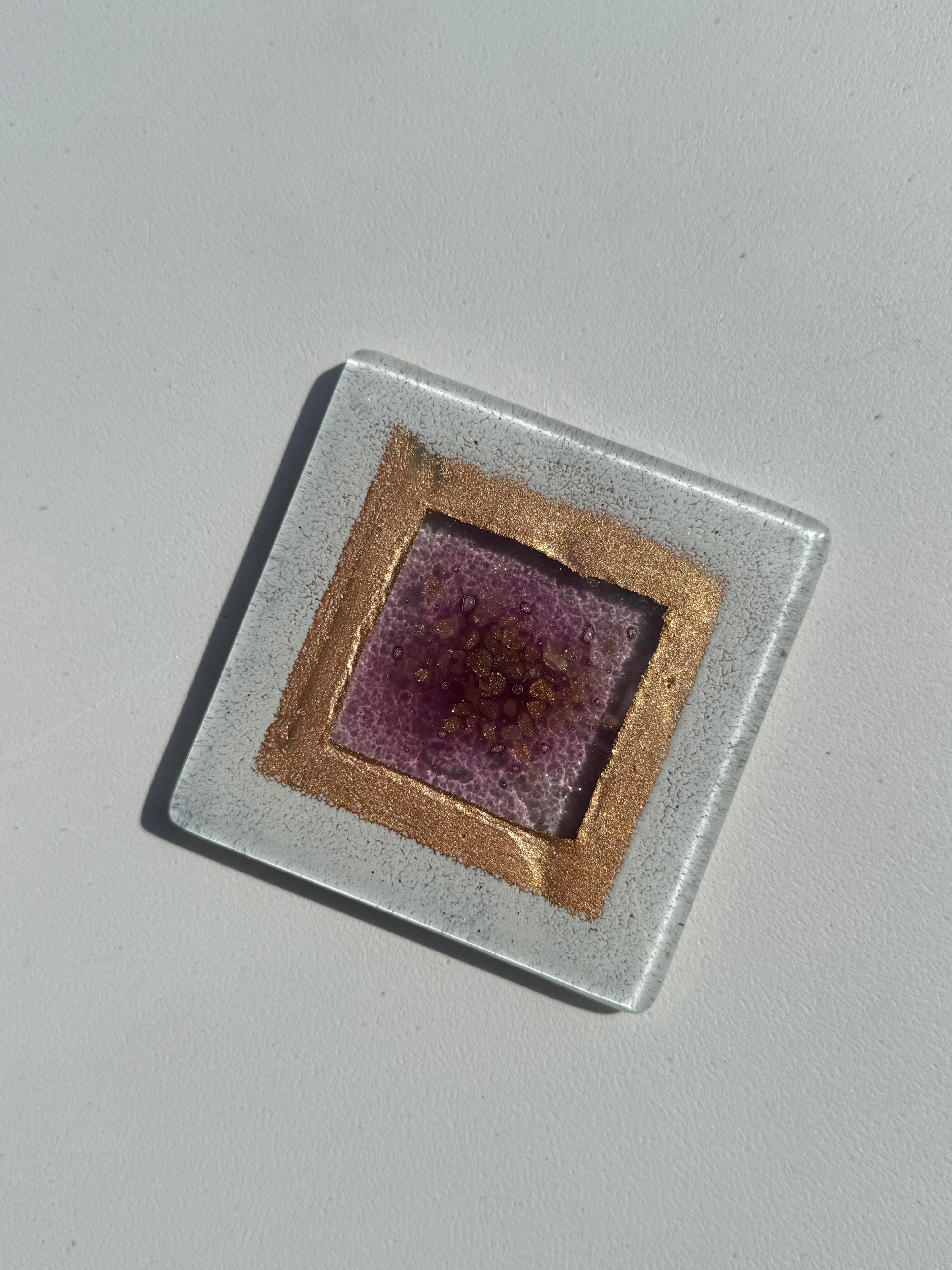Thira Mauve Glass Coasters (Square)