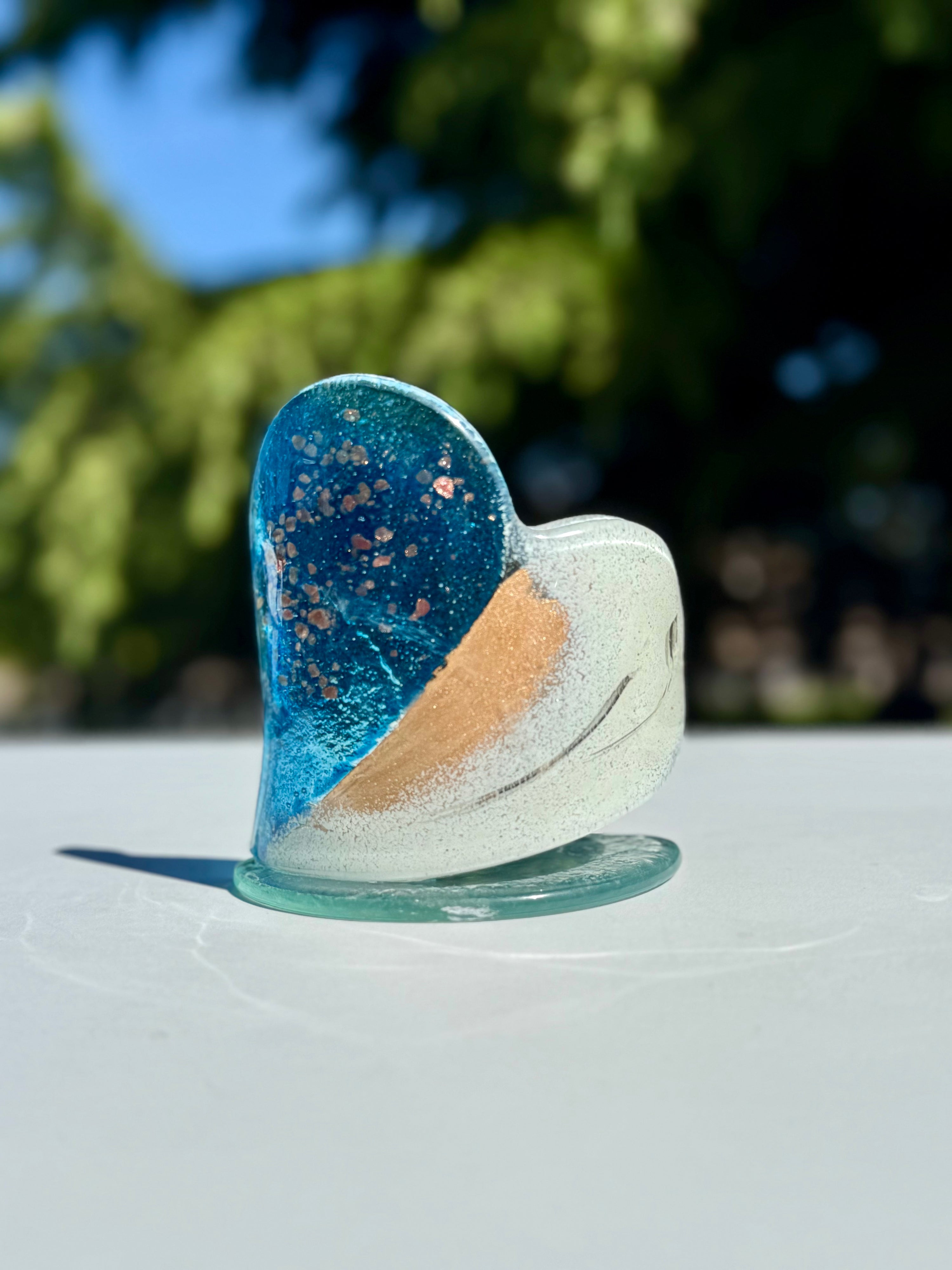 Thira Blue Heart Shaped Tealight Holder